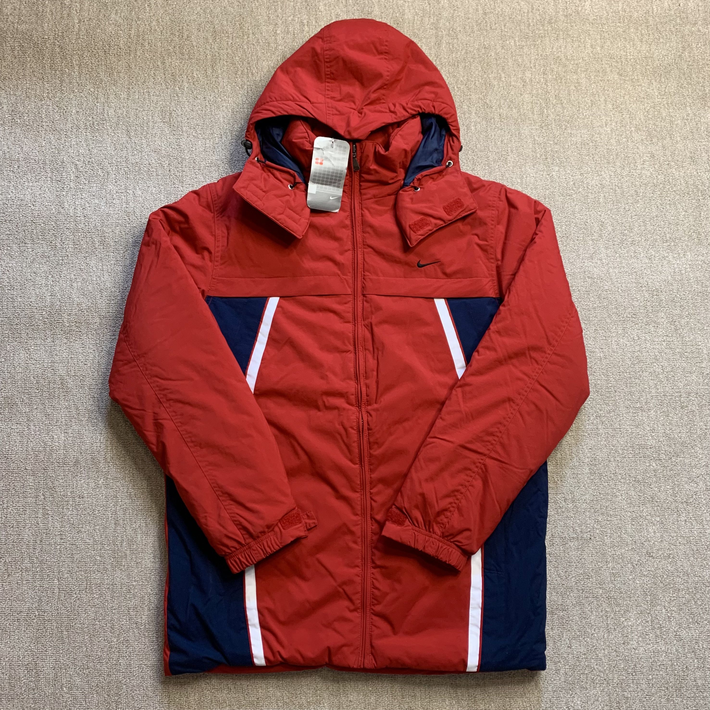 Nike Puffer Jacket Coat Y2K 2003 Vintage Hooded Poly Filled Swoosh RARE S - Bild 1 von 9