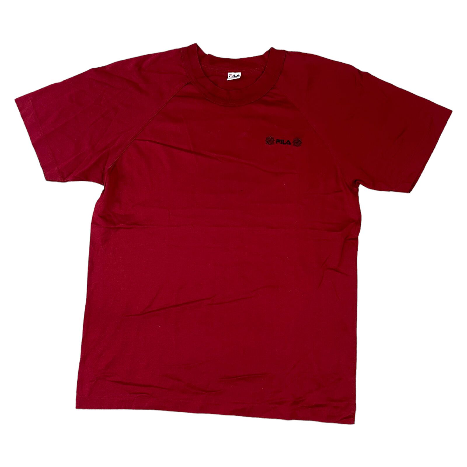 T shirt Fila regular anni 90 manica corta made in Italy rossa uomo grande