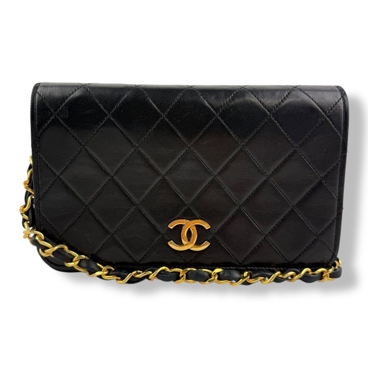 Chanel CC Push Lock Single Flap Vintage Shoulder Handbag