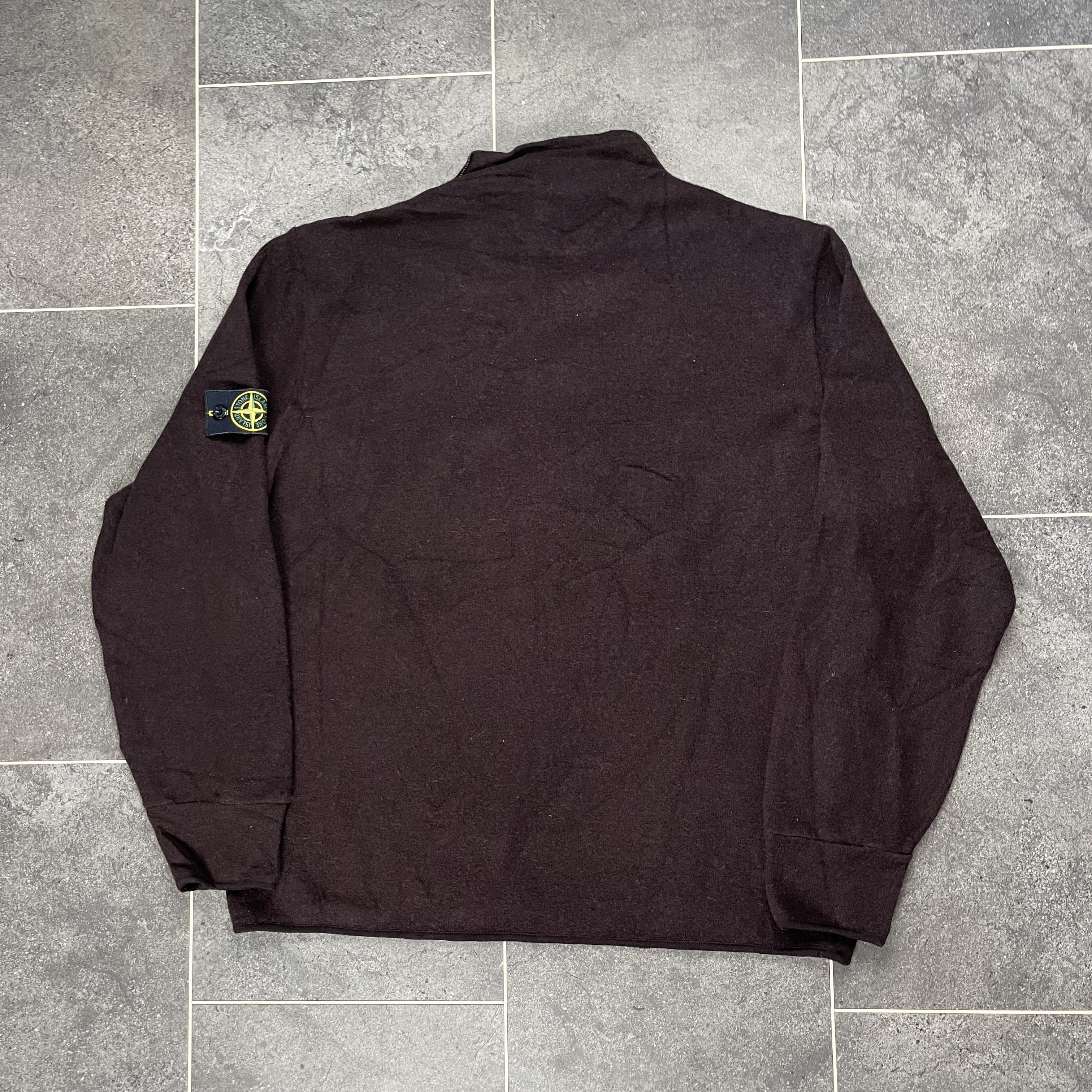 Stone Island Mock Neck Strickpullover Sweatshirt Pullover braun y2k AW 2002 - XL - Bild 6 von 11