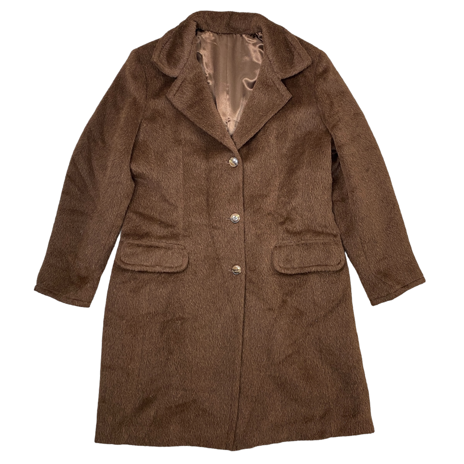 Vintage Brown Overcoat 90s Very Soft Womens Large