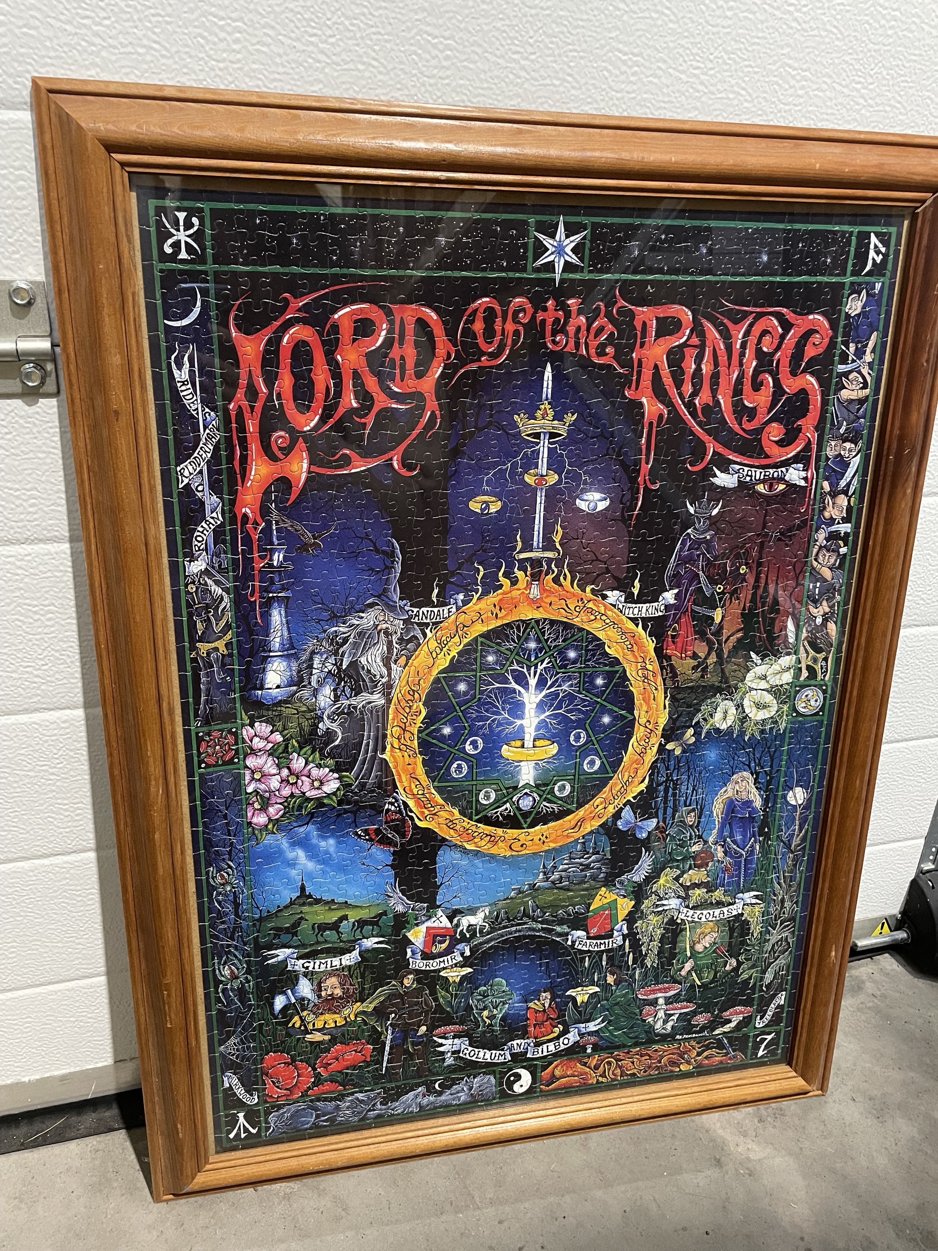 Large Framed Lord of The Rings Puzzle Art - Peter Pracownik Vintage Tolkien LOTR - Picture 2 of 9