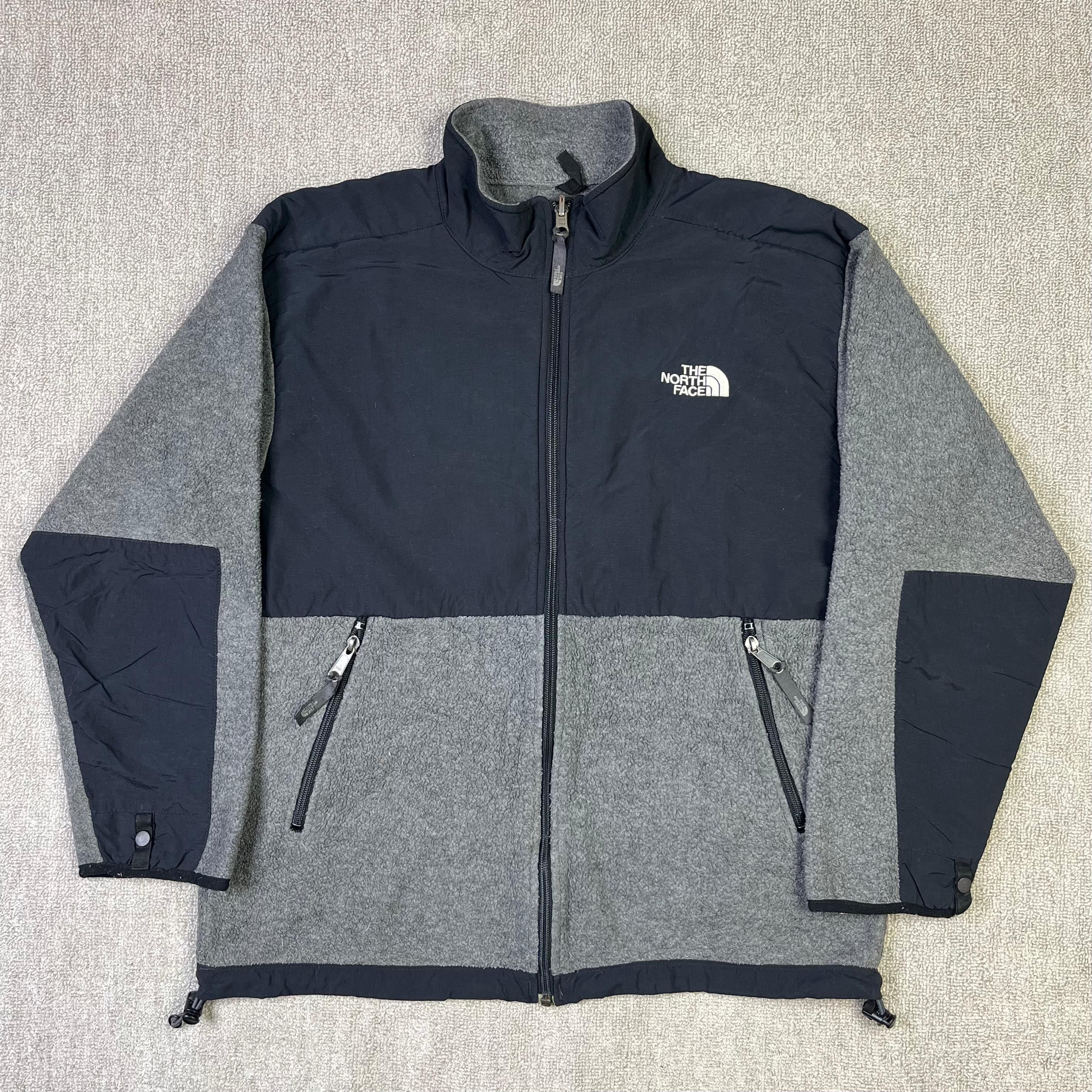 The North Face Fleece Jacket Full Zip Grey Black Outdoor Festival Youth - Picture 1 of 12