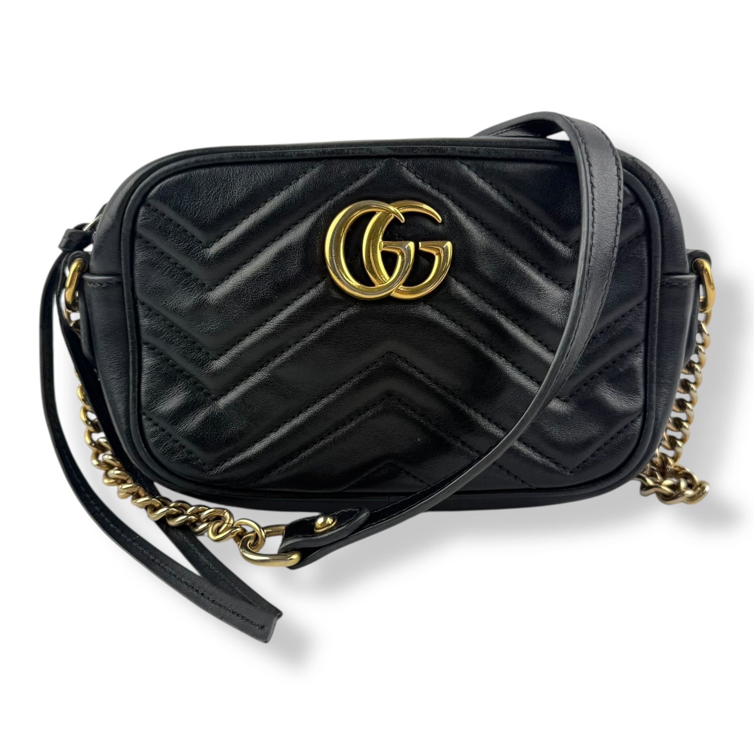 Gucci GG Marmont Black Leather Mini Handbag