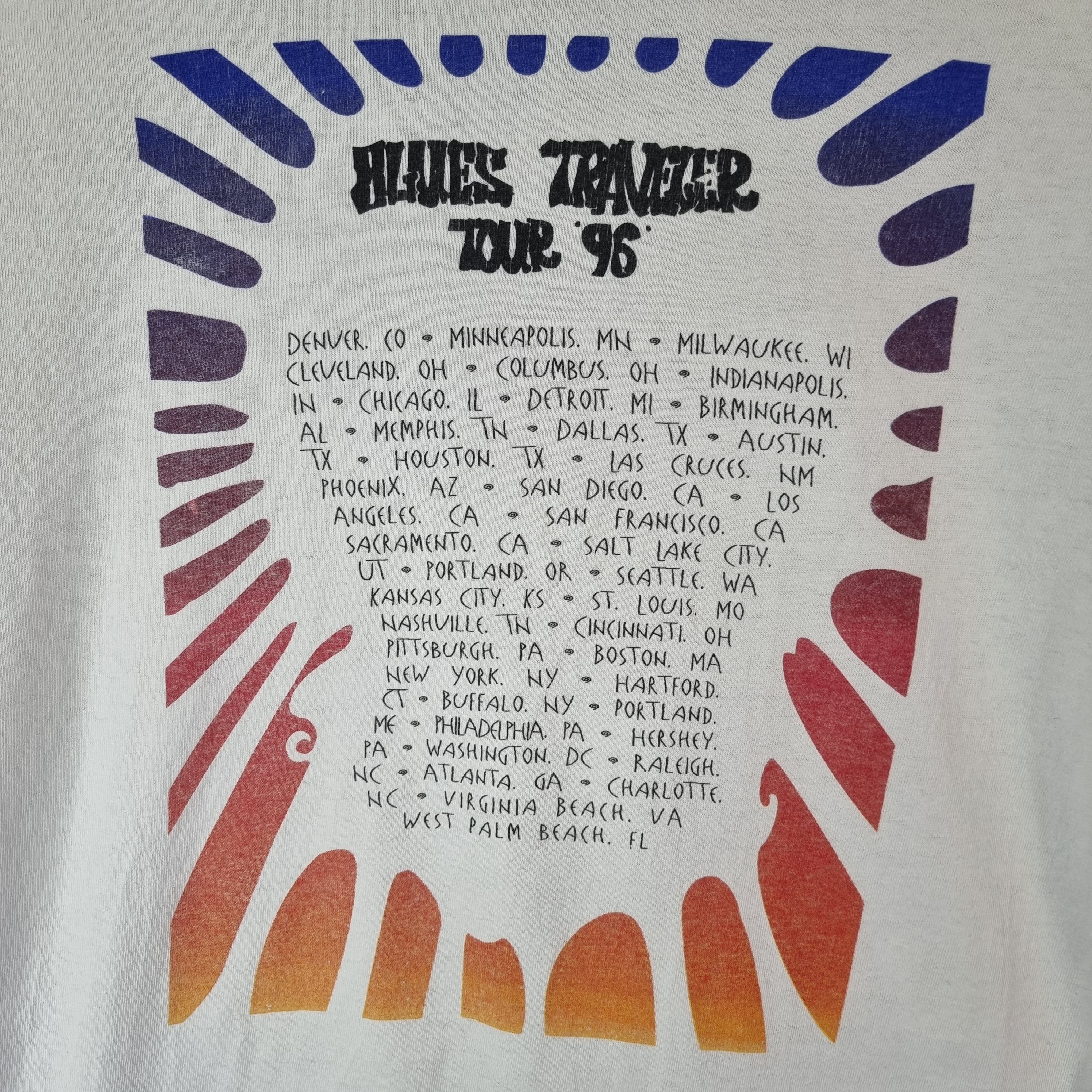 Blues Traveler 1996 T-Shirt Mens XL White Tour 96 Vintage Single Stitch Delta US - Picture 8 of 10