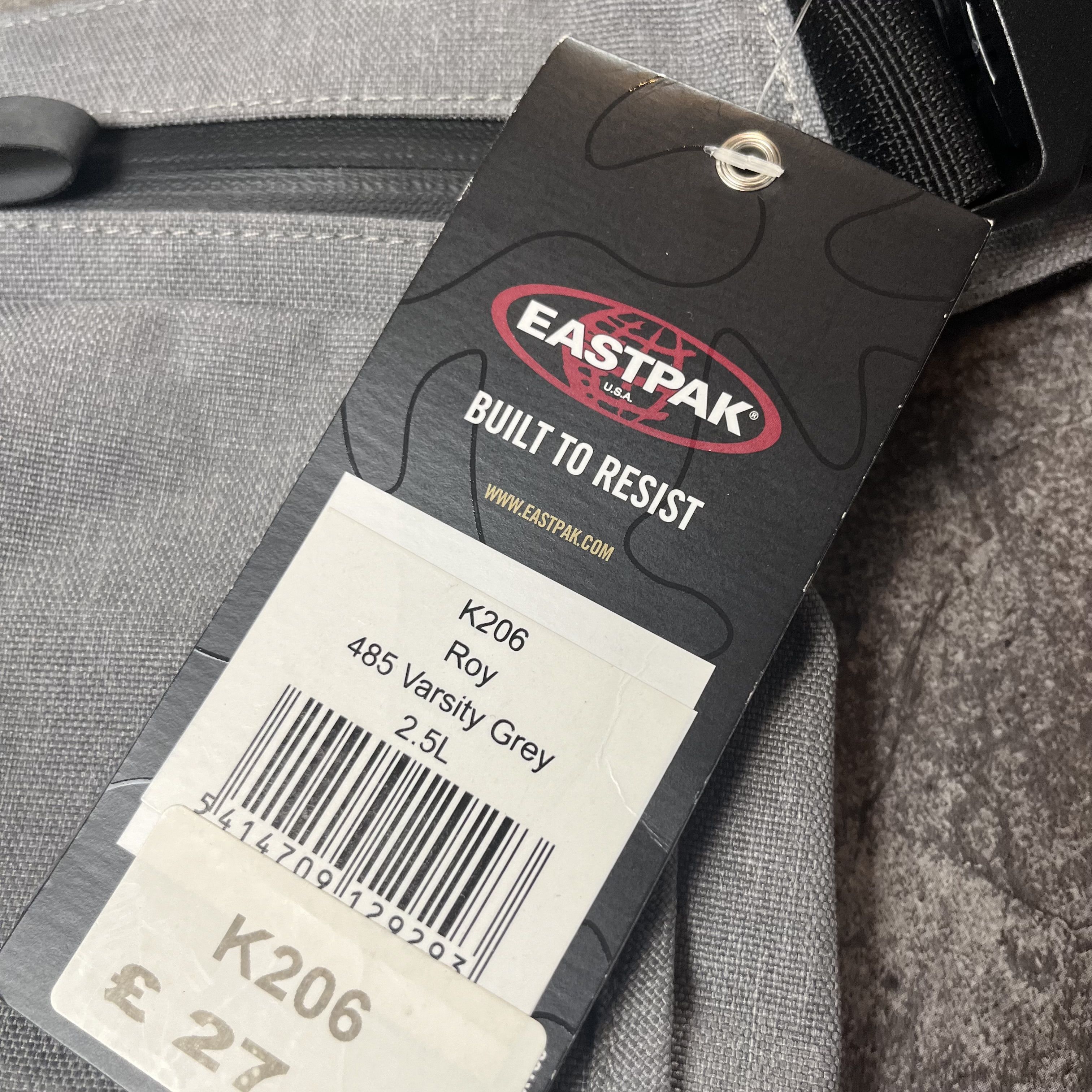 Eastpak Core Series K206 Roy 485 Varsity Grey 2.5L Messenger Bag Pouch Side NEW - Picture 6 of 7
