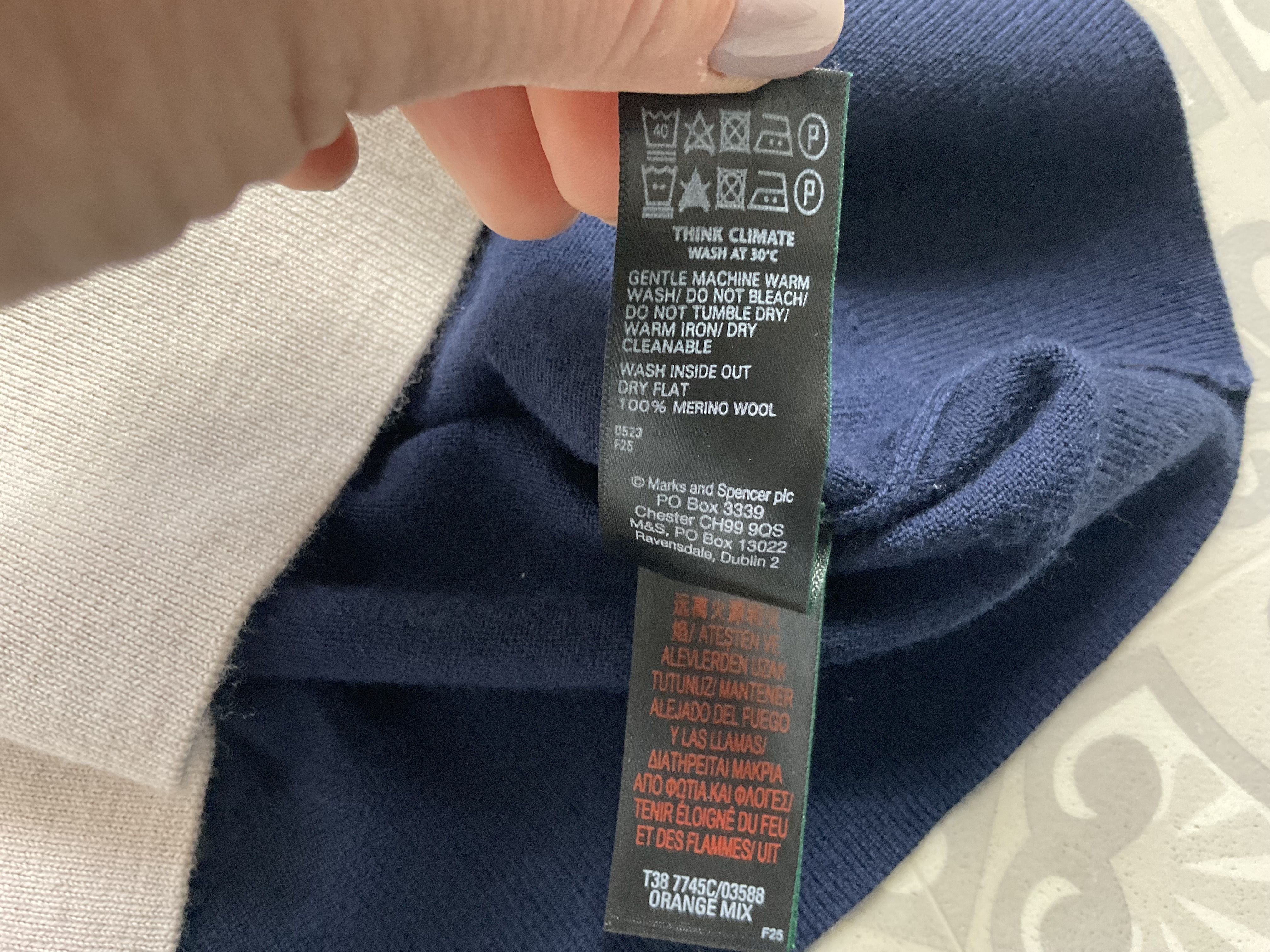 Maglione donna M&S multicolore color block lana merino maglia fine UK 6 - Foto 9 di 9