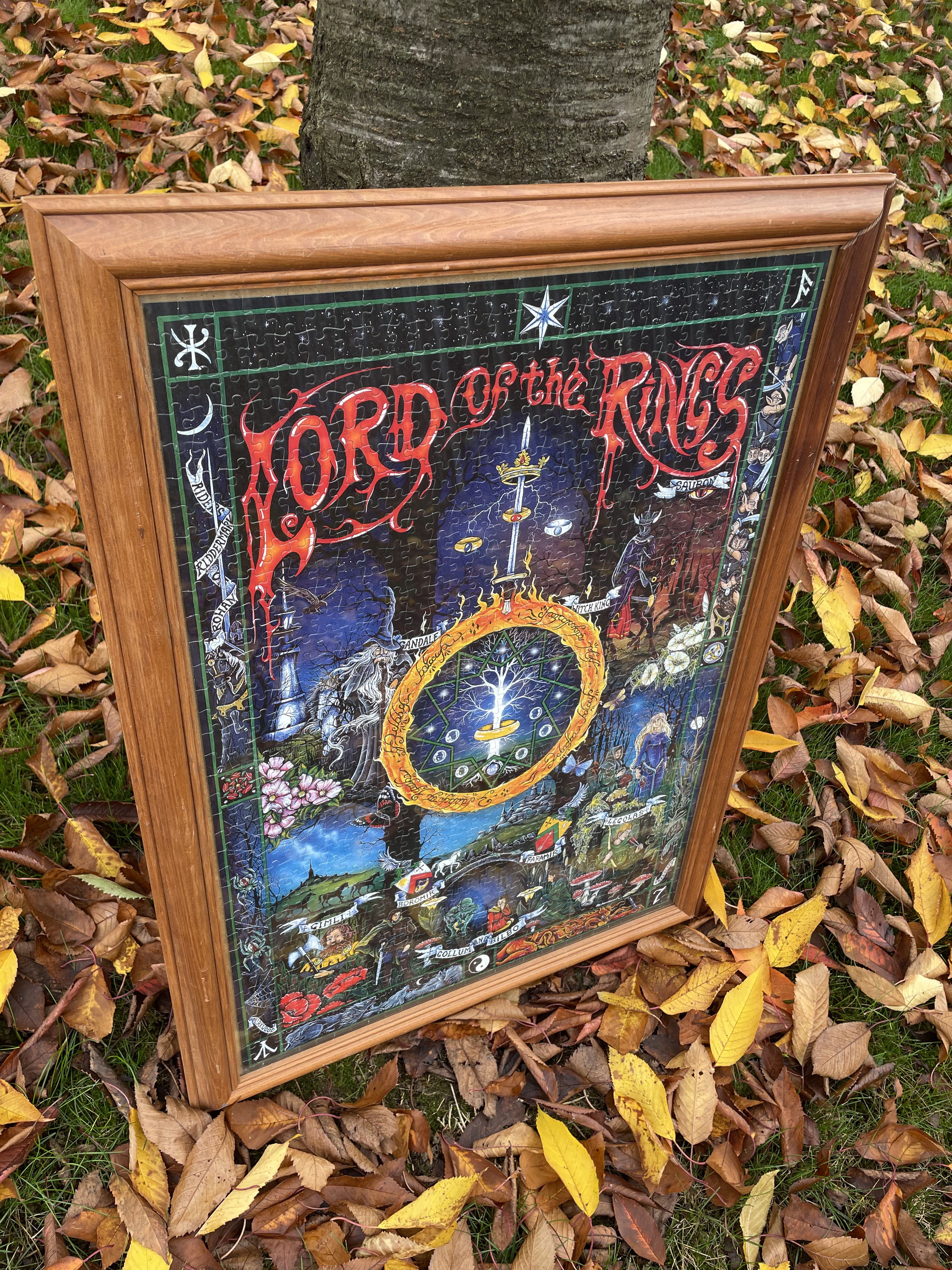 Large Framed Lord of The Rings Puzzle Art - Peter Pracownik Vintage Tolkien LOTR - Picture 6 of 9