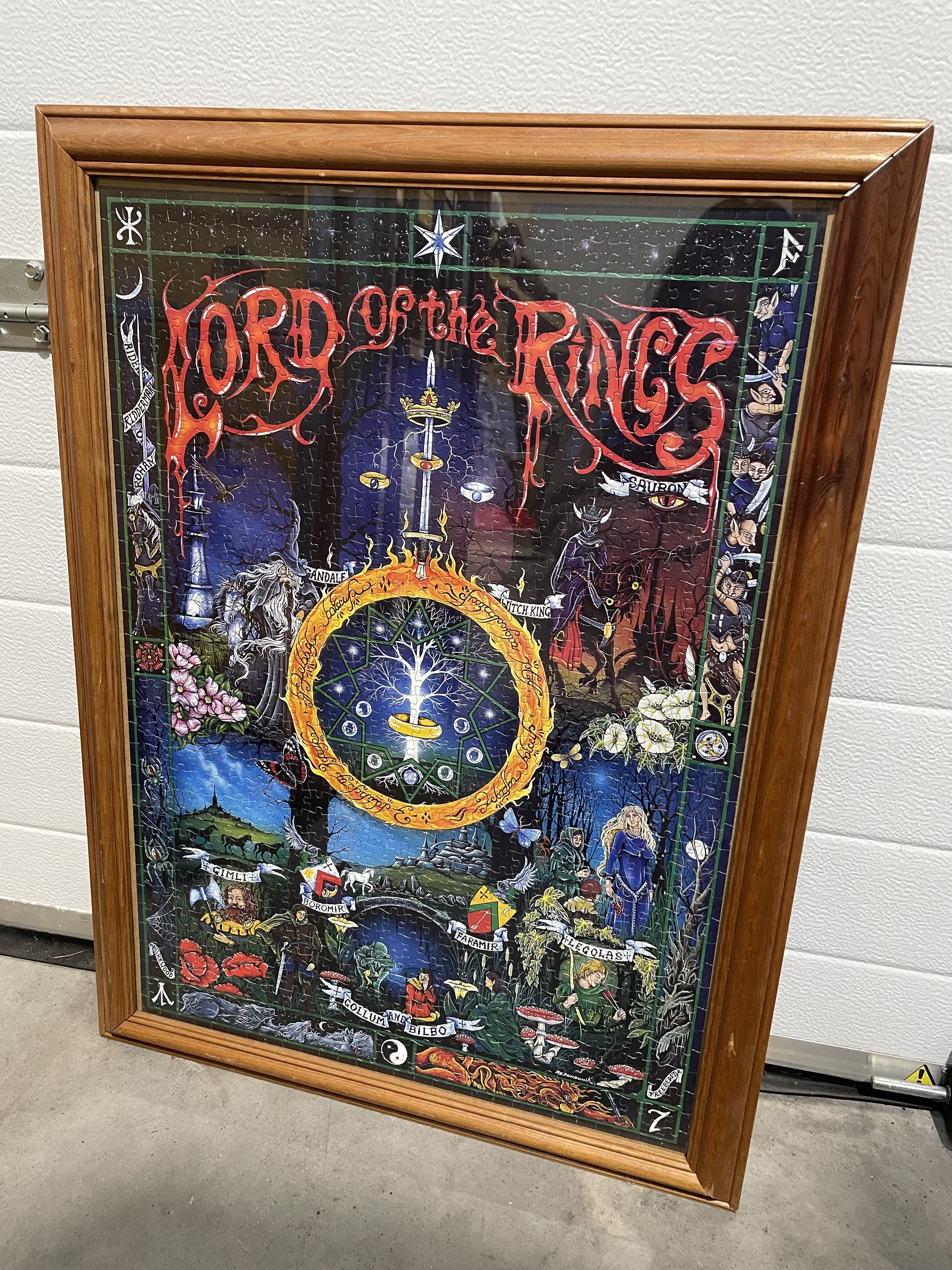 Large Framed Lord of The Rings Puzzle Art - Peter Pracownik Vintage Tolkien LOTR - Picture 3 of 9