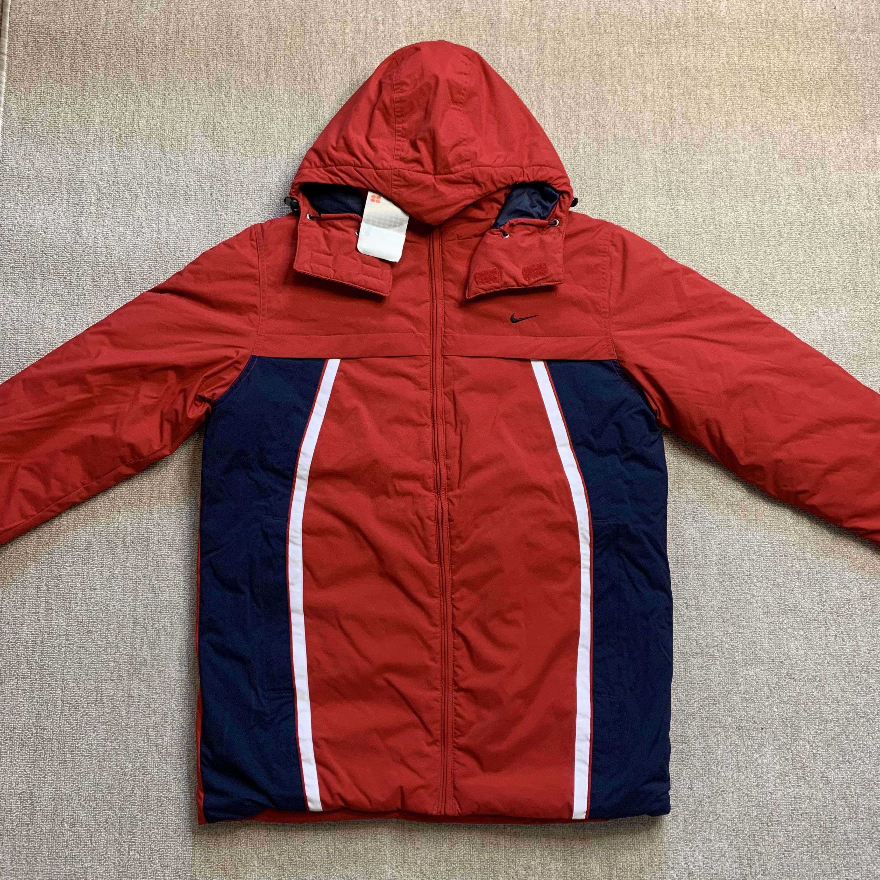 Nike Puffer Jacket Coat Y2K 2003 Vintage Hooded Poly Filled Swoosh RARE S - Bild 2 von 9