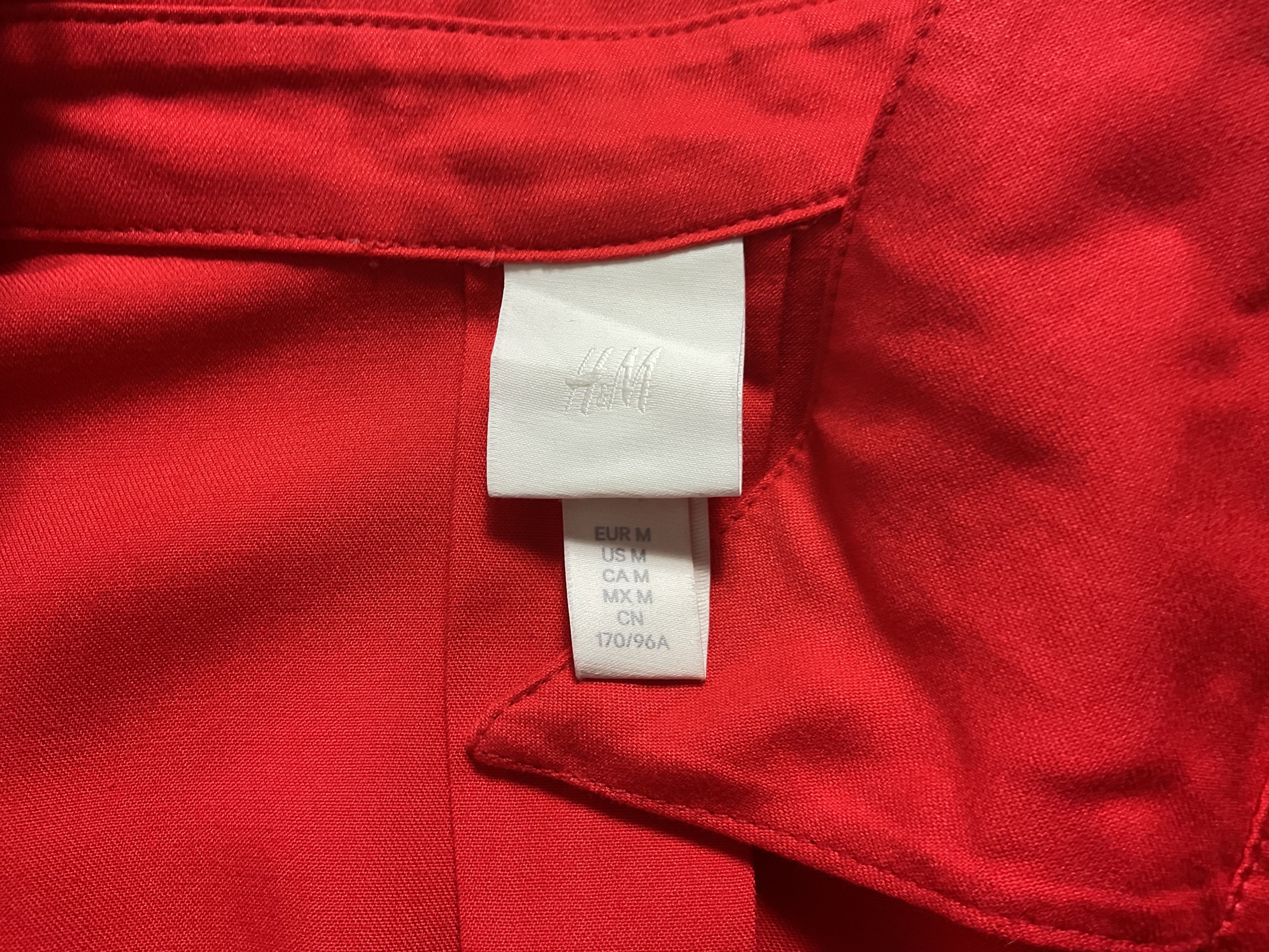 Abito camicia midi H&M ricco rosso viscosa con bottoni cintura abbinata taglia M 10 12 - Foto 8 di 12