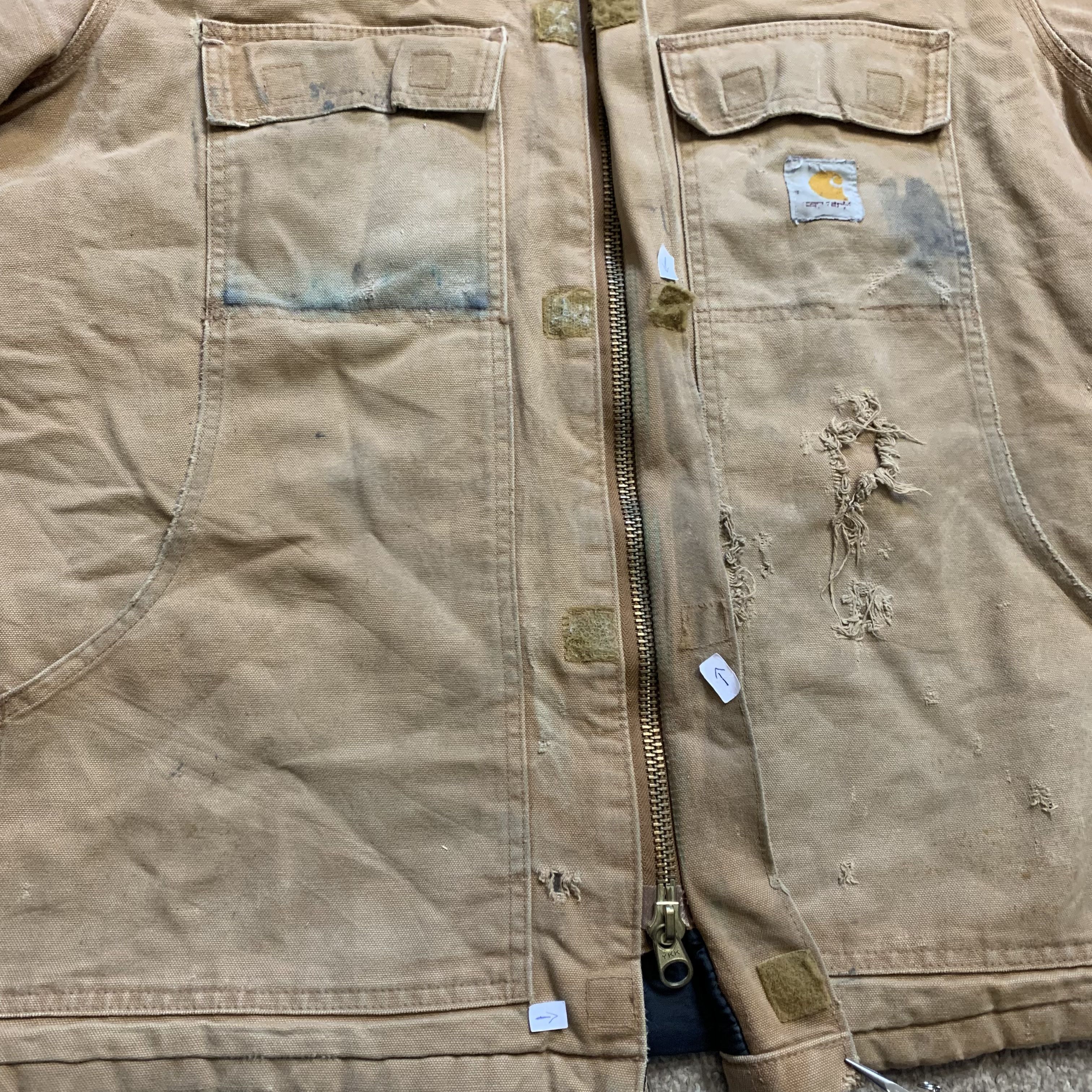 Abrigo Chaqueta Carhartt Detroit Vintage Pato Ropa de Trabajo Cuello Cremallera Completa L - Imagen 7 de 13