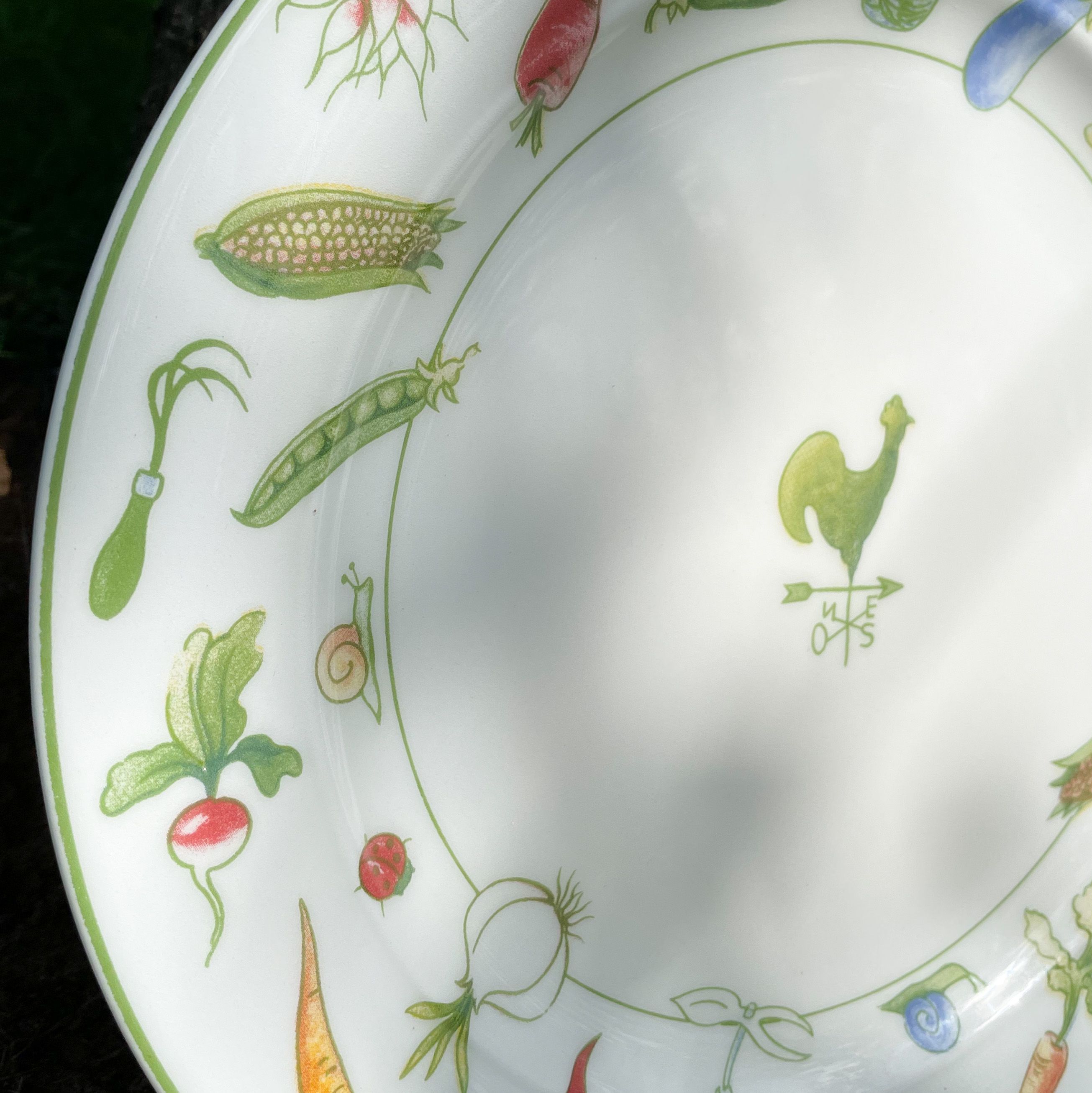 Large Round Plate Ceramic Cockerel Vegetables Tiffany Boutique Made in Italy - Picture 7 of 9