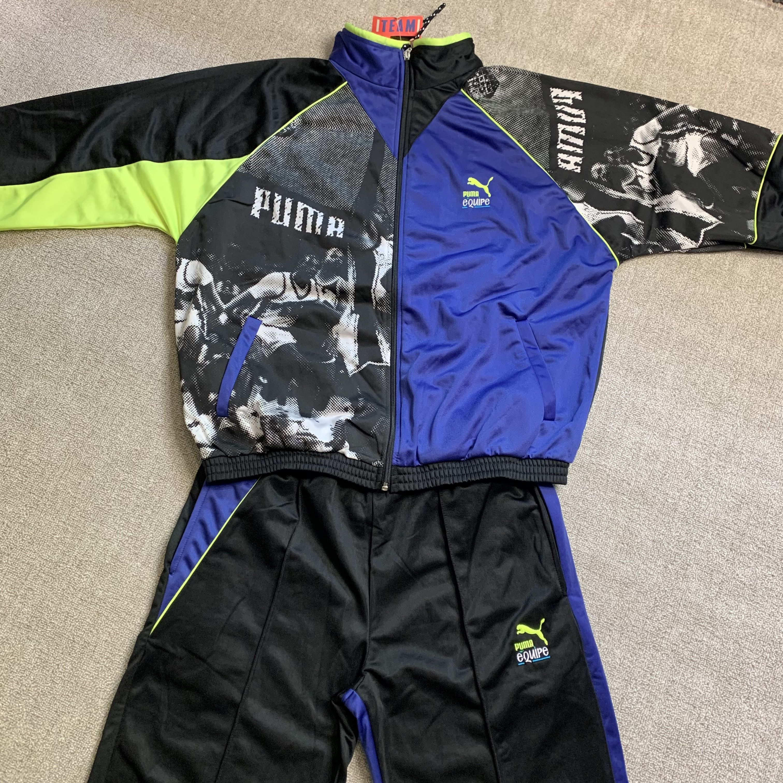Ensemble survêtement Puma veste officiel de survêtement haut pantalon bas années 80 vintage basket M