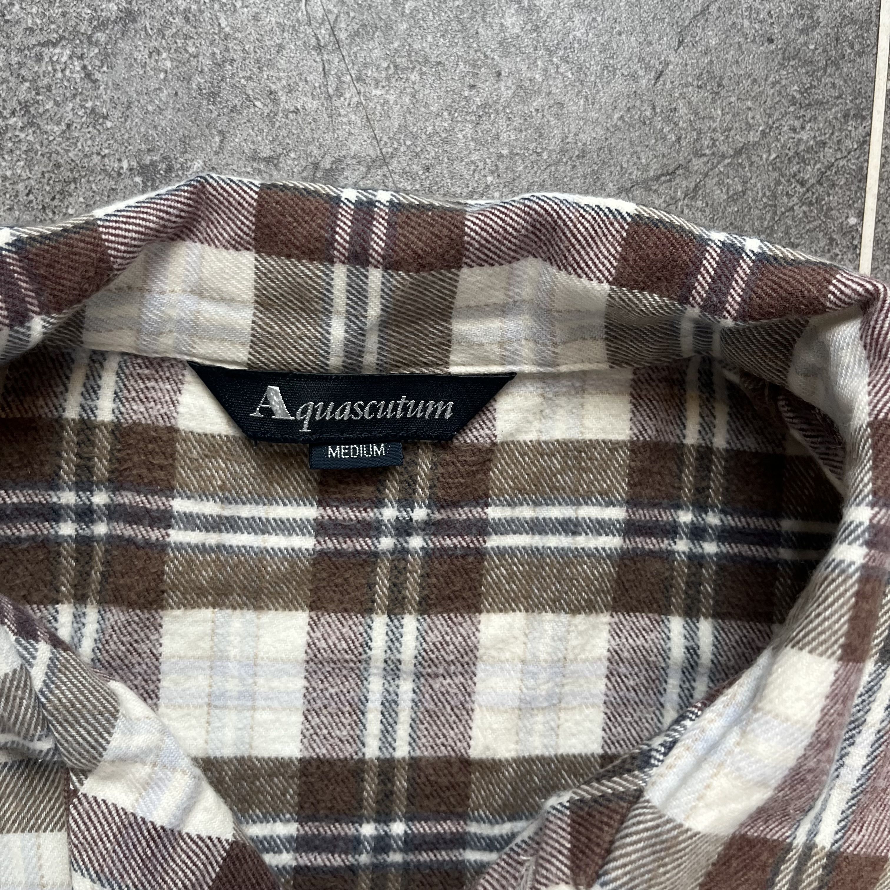 Aquascutum House Check Pyjama Set Sleepwear Lounge Brown Mens Shirt- Size Medium - Bild 6 von 6