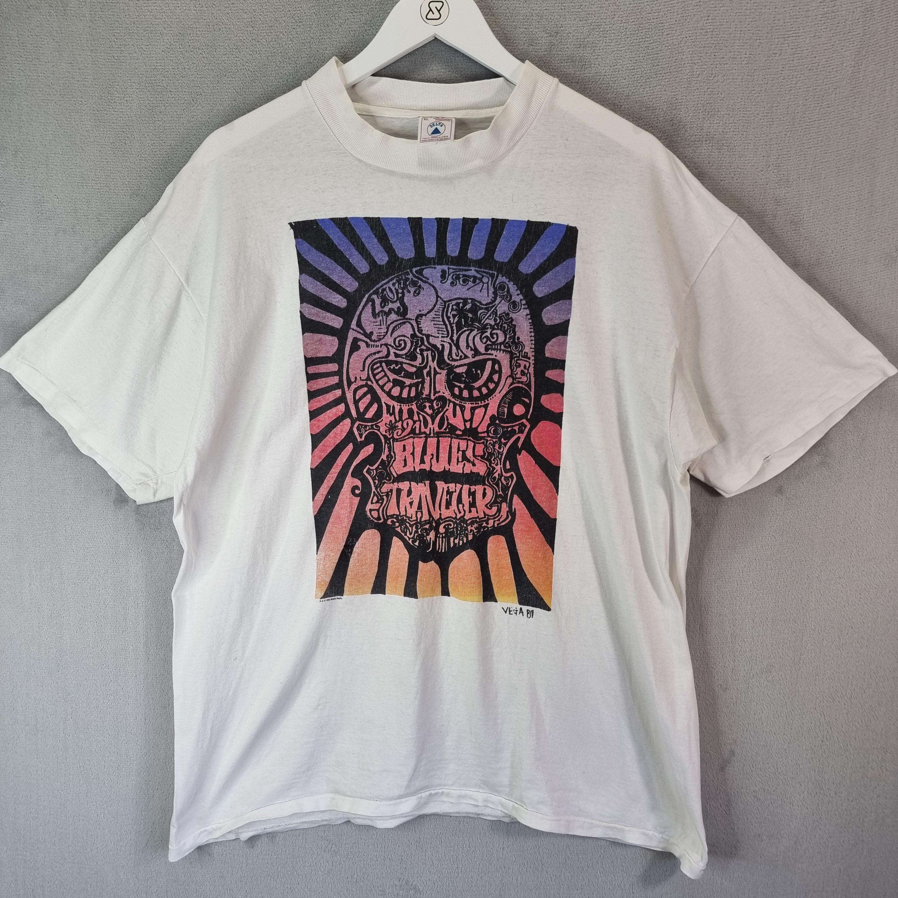 Blues Traveler 1996 T-Shirt Mens XL White Tour 96 Vintage Single Stitch Delta US - Picture 1 of 10