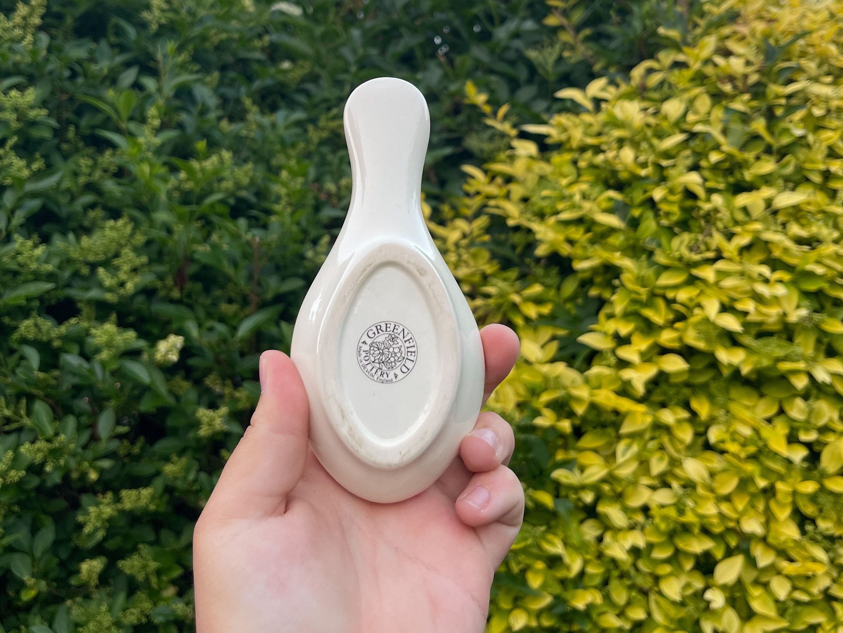 Spoon Rest Round Ceramic Kitchenware Made In England By Greenfield Pottery - Picture 2 of 11