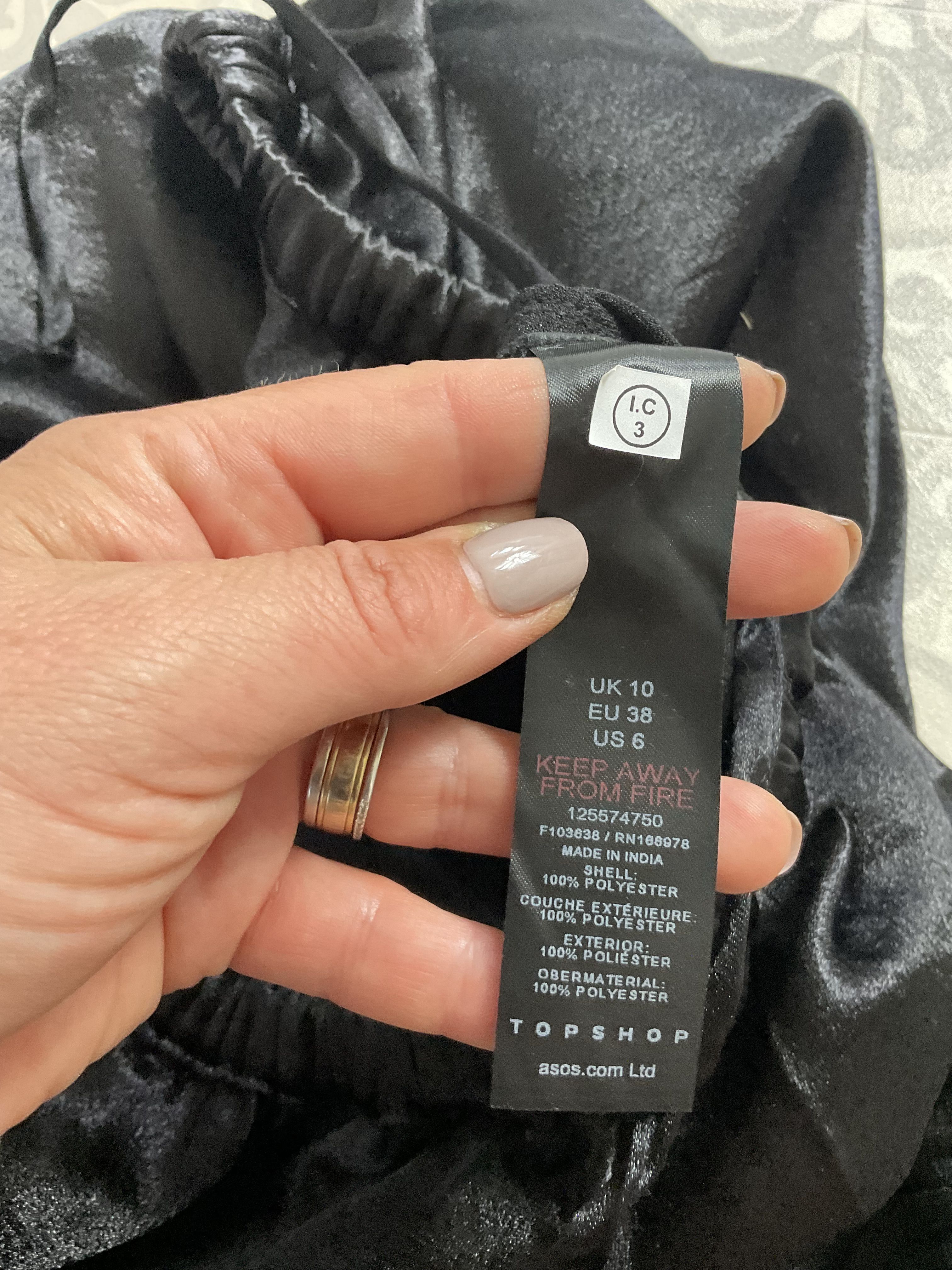 Maxi gonna lunga Topshop raso liquido nero elastico in vita cravatta UK 10 nuova - Foto 7 di 8
