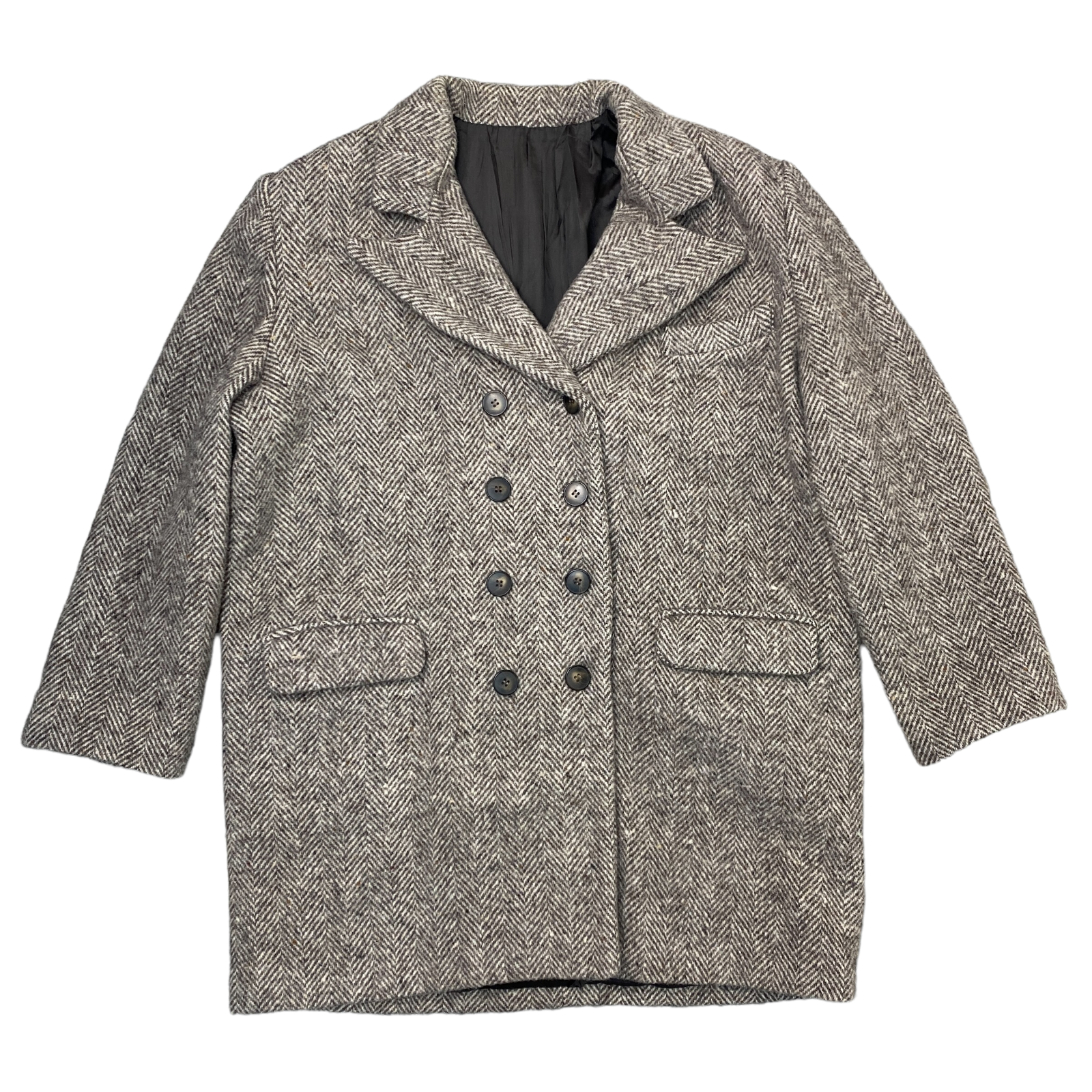 Vintage Brown Overcoat Wool Made In Italy Womens 2XL