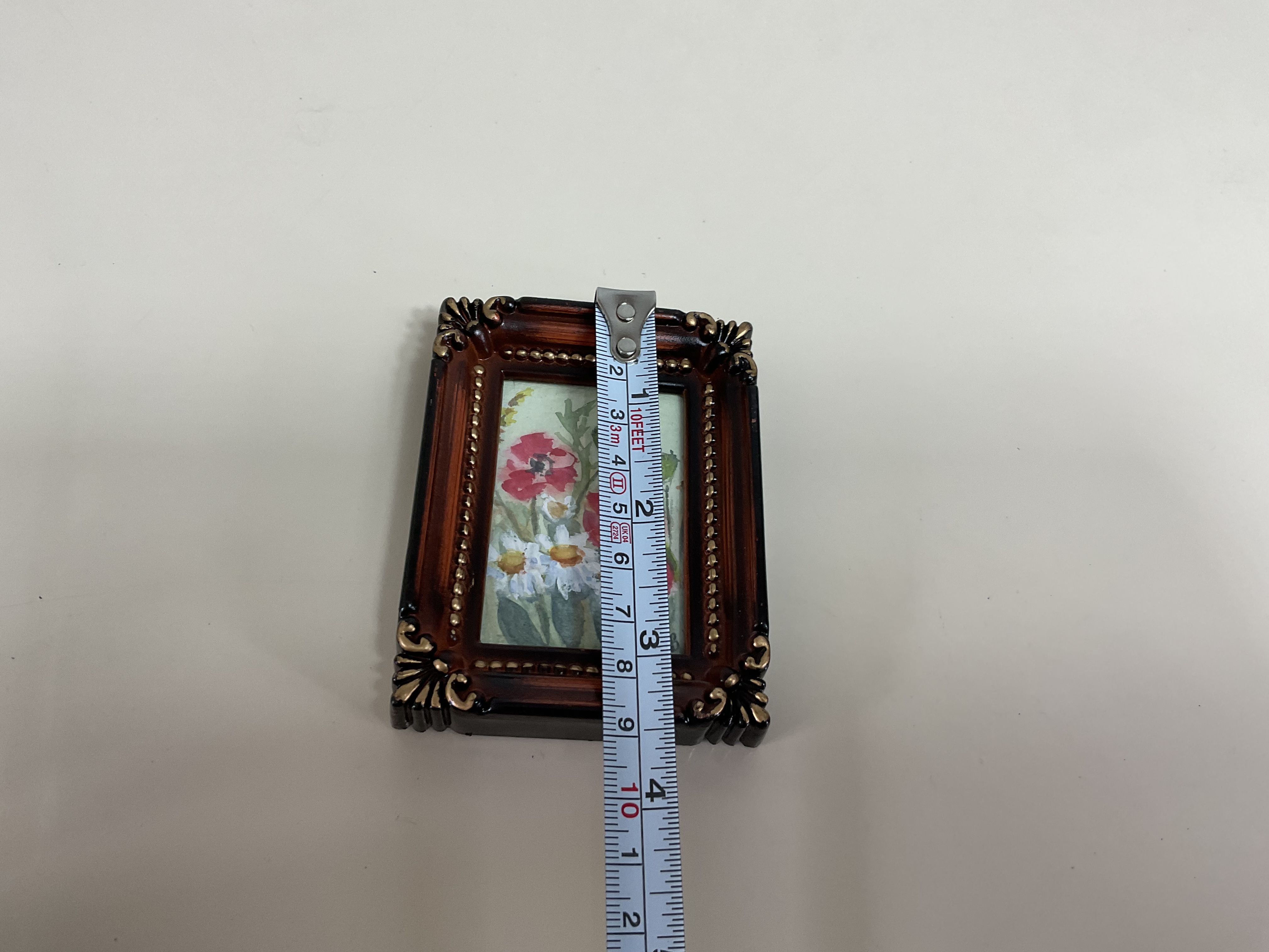 Quadro miniatura acquerello 4 originale firmato Barbara Bedford cornice legno - Foto 10 di 12