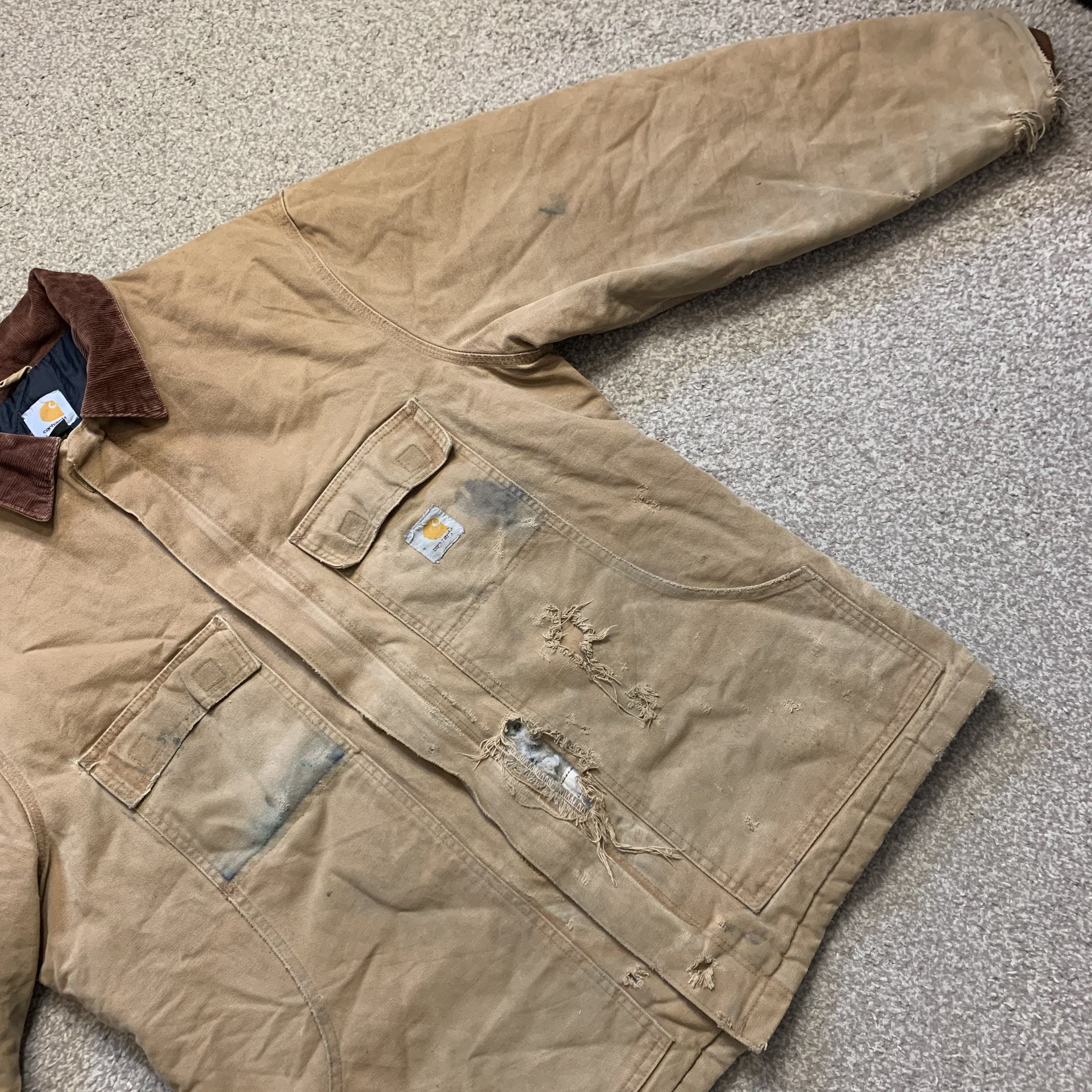 Abrigo Chaqueta Carhartt Detroit Vintage Pato Ropa de Trabajo Cuello Cremallera Completa L - Imagen 4 de 13