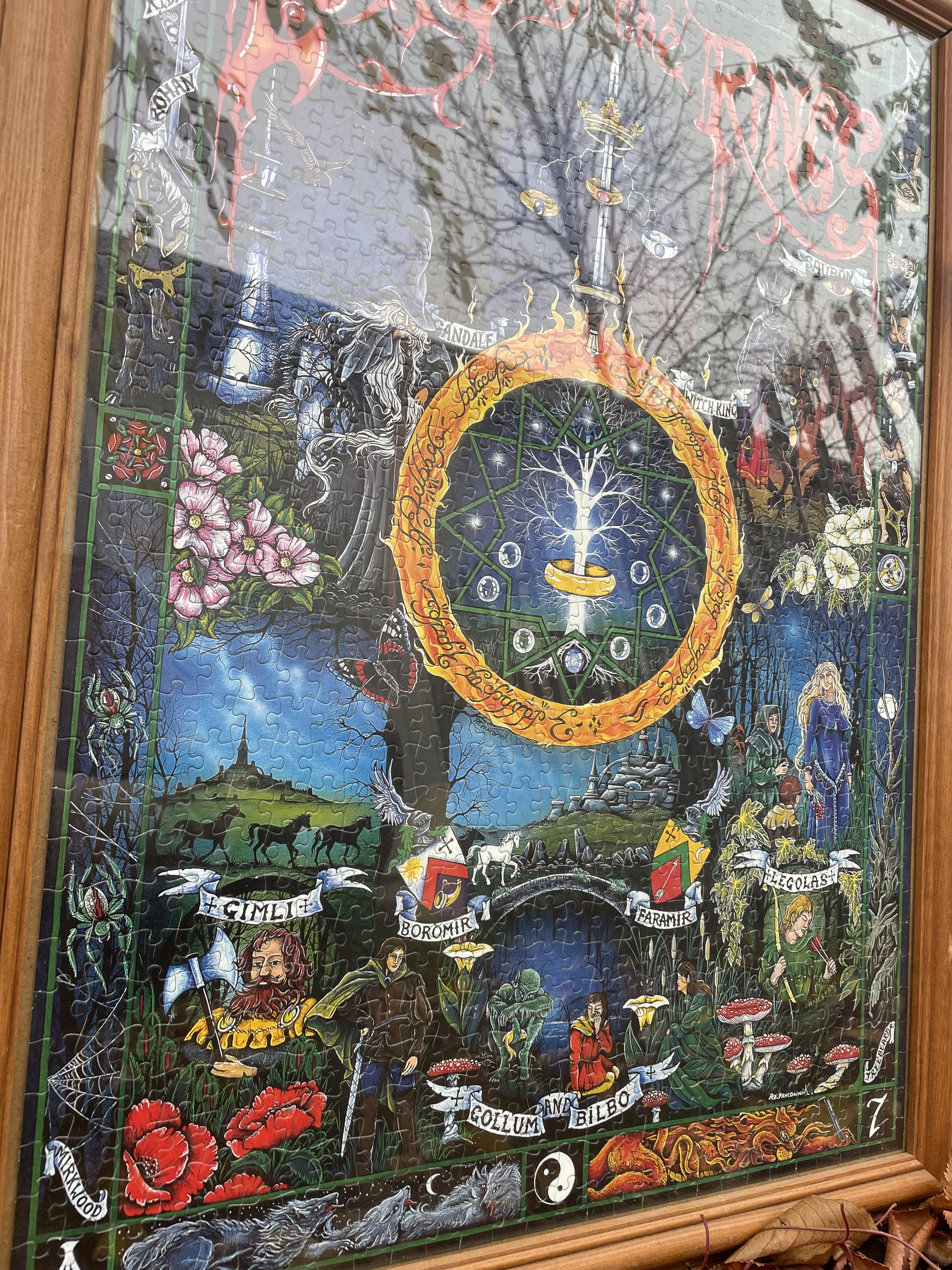 Large Framed Lord of The Rings Puzzle Art - Peter Pracownik Vintage Tolkien LOTR - Picture 8 of 9