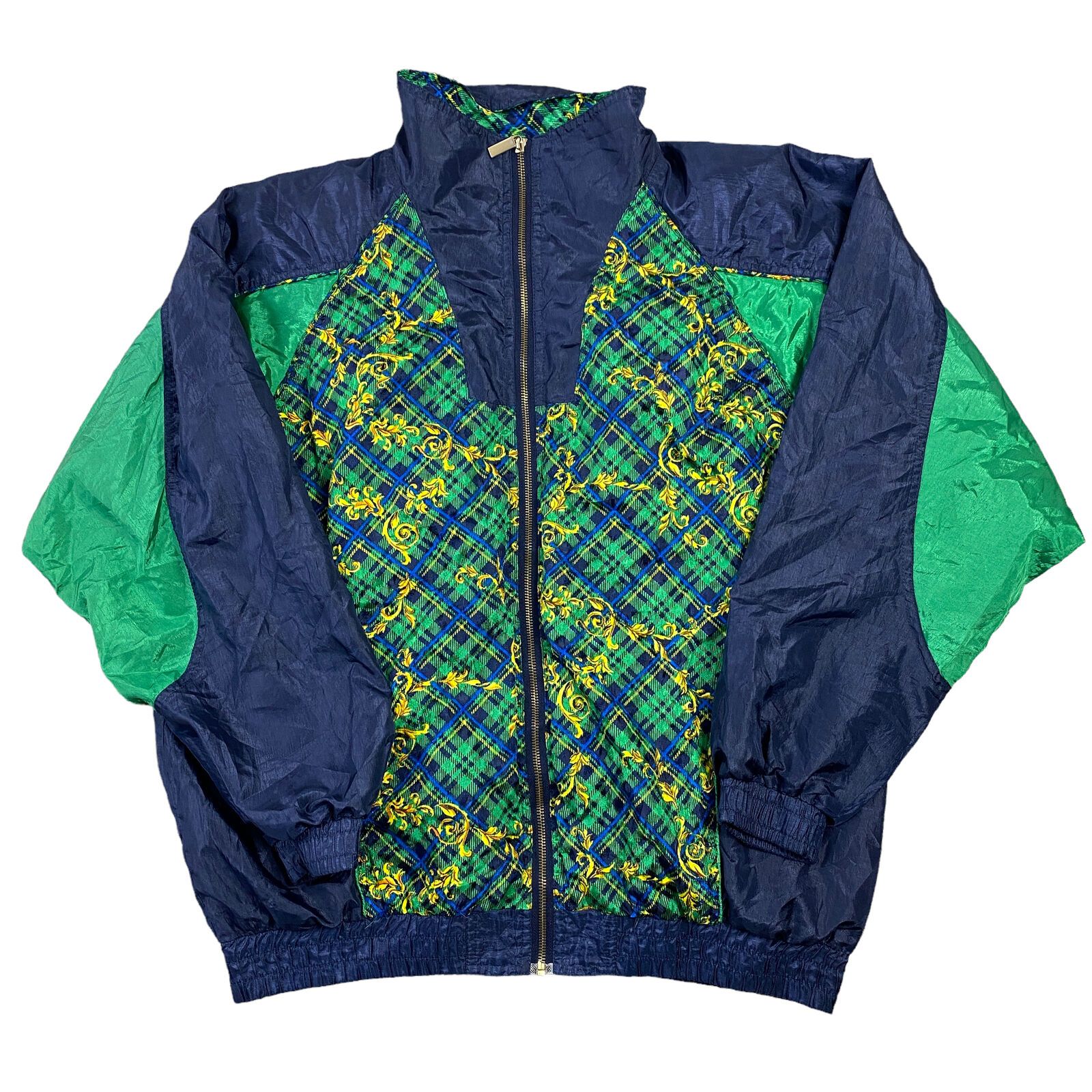 Basic Editions Green Track Jacket Abstract Mens Large