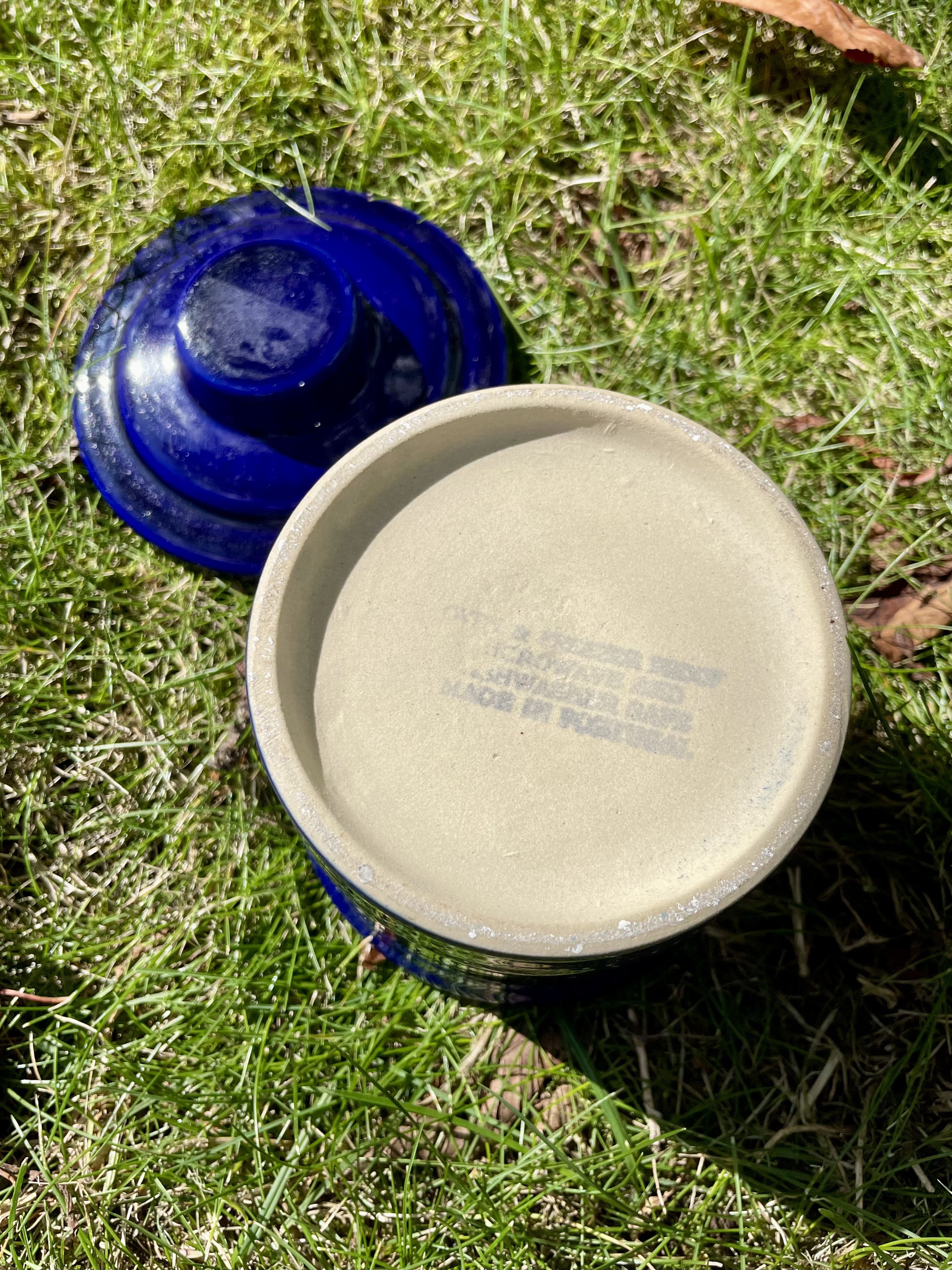 Blauer Keramik Aufbewahrungstopf - Mid Century Retro Geschirr Geschirr - Bild 7 von 8