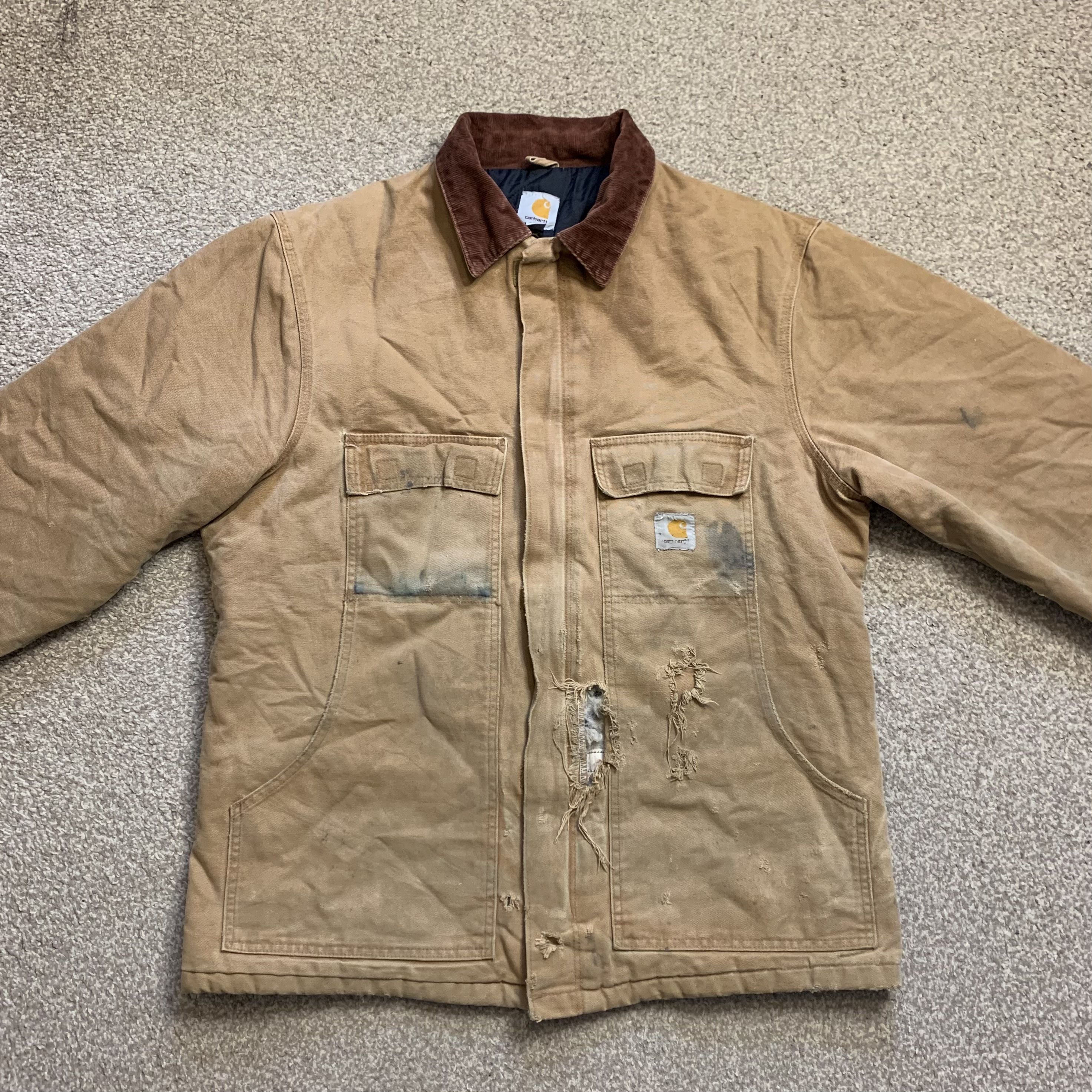 Abrigo Chaqueta Carhartt Detroit Vintage Pato Ropa de Trabajo Cuello Cremallera Completa L - Imagen 2 de 13