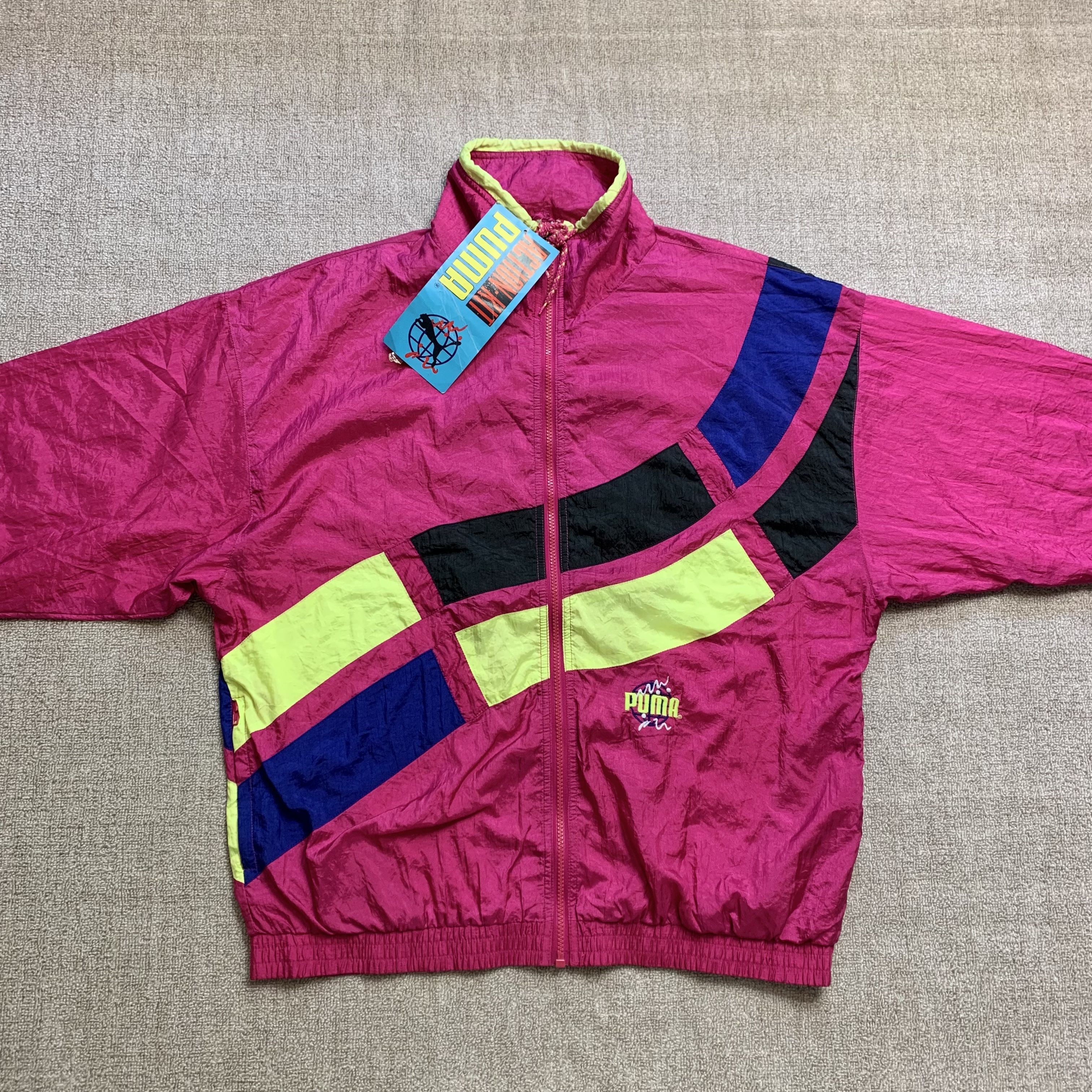Conjunto de chándal Puma chaqueta de pista pantalones parte inferior concha cortavientos años 80 L - Imagen 4 de 9
