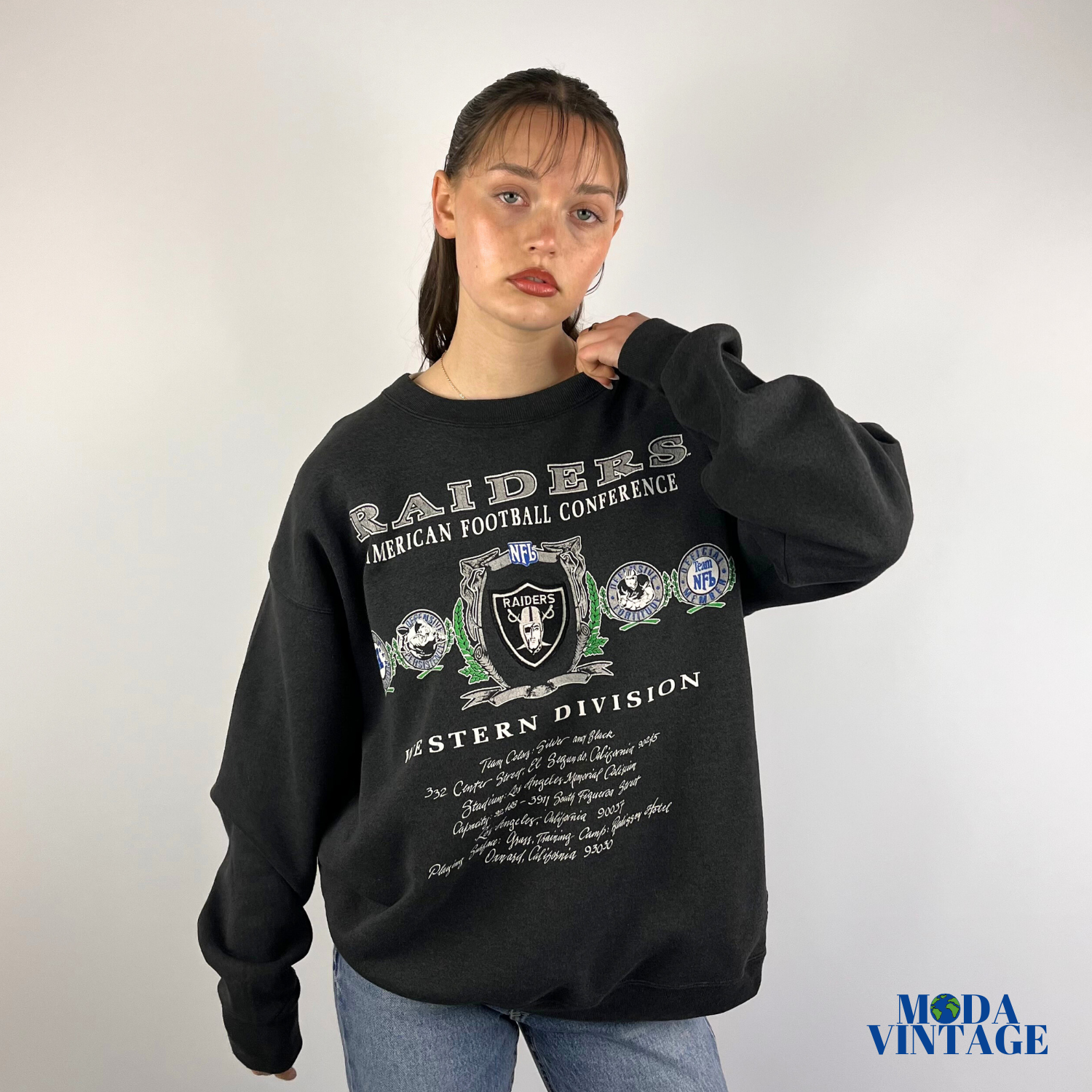 Vintage Nutmeg deals NFL Raiders Crewneck Sweatshirt