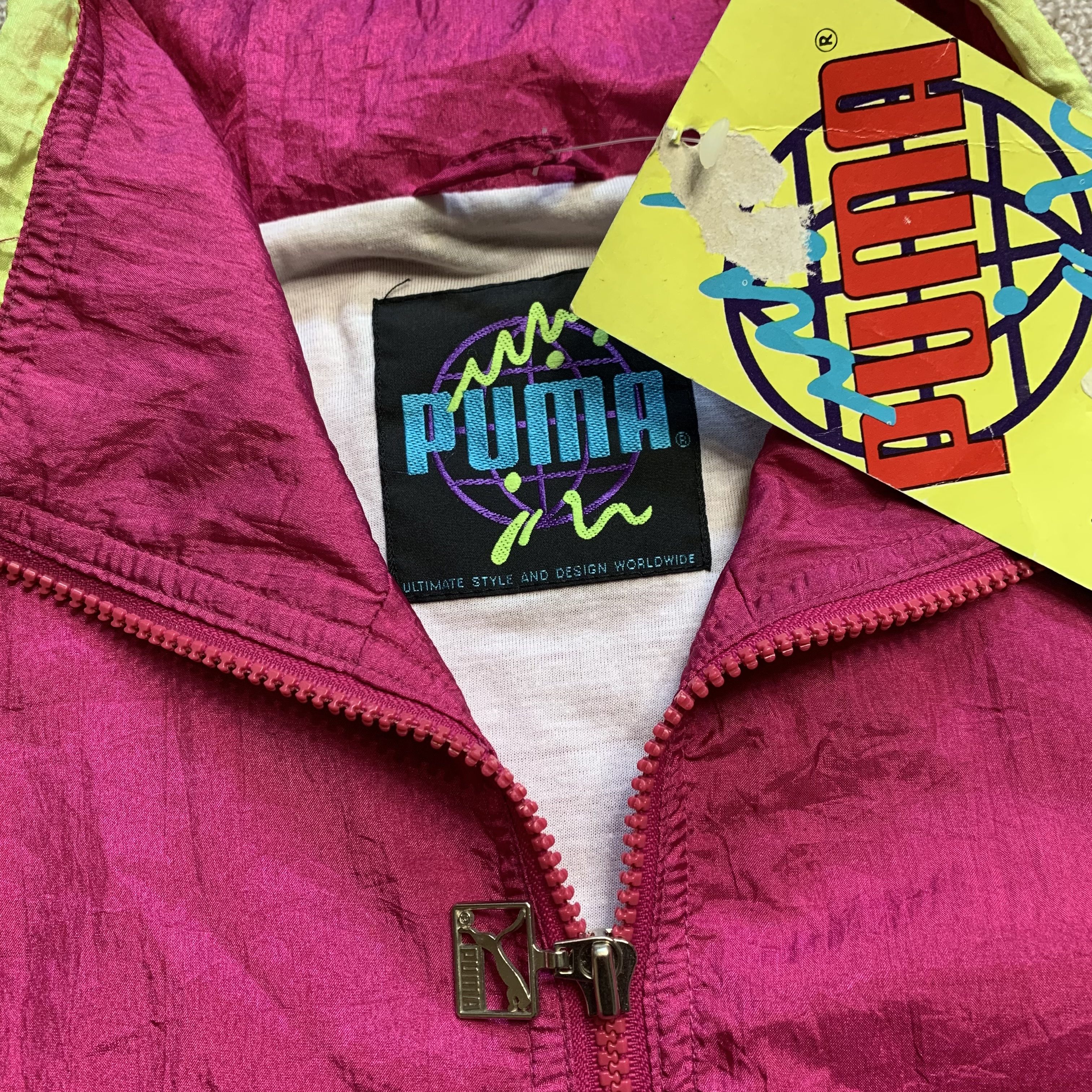 Conjunto de chándal Puma chaqueta de pista pantalones parte inferior concha cortavientos años 80 L - Imagen 3 de 9