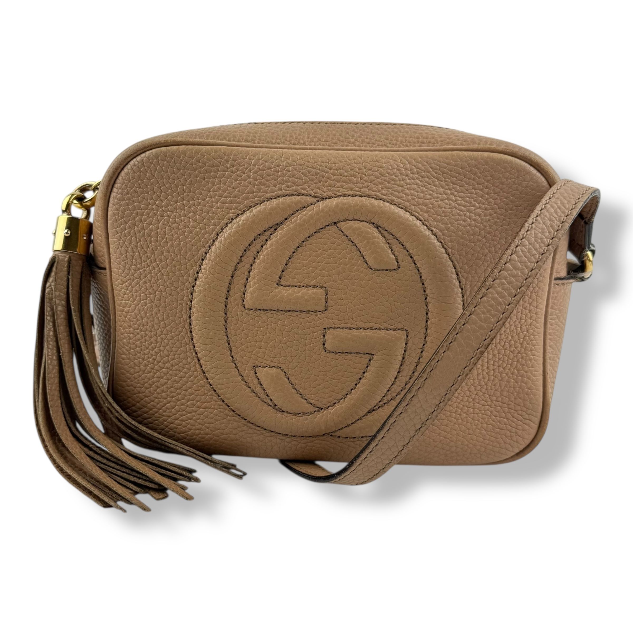 Gucci Soho Beige Disco Leather Crossbody Handbag