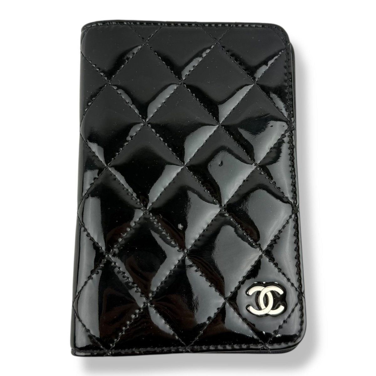 Chanel Agenda Black Patent Leather Wallet