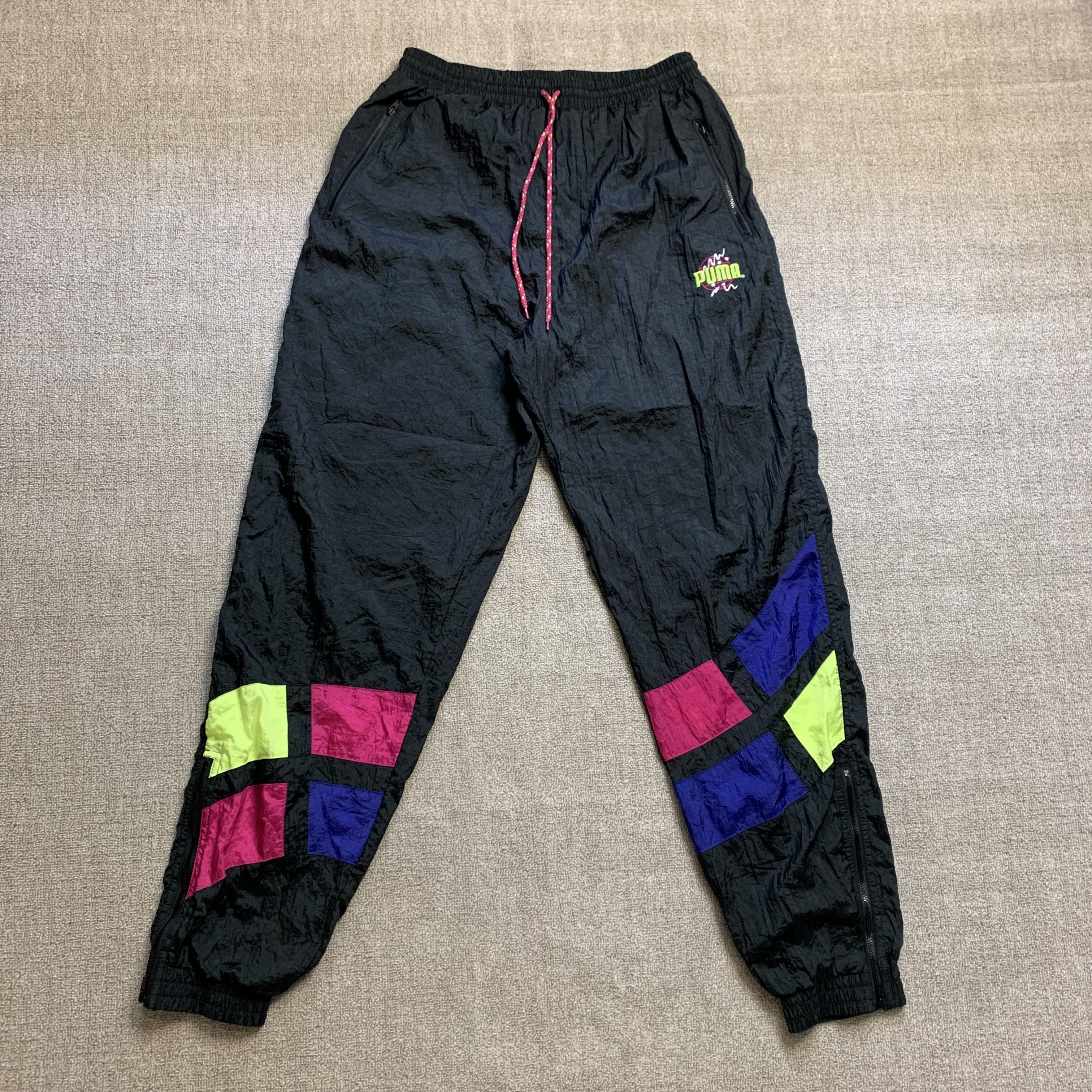 Conjunto de chándal Puma chaqueta de pista pantalones parte inferior concha cortavientos años 80 L - Imagen 7 de 9