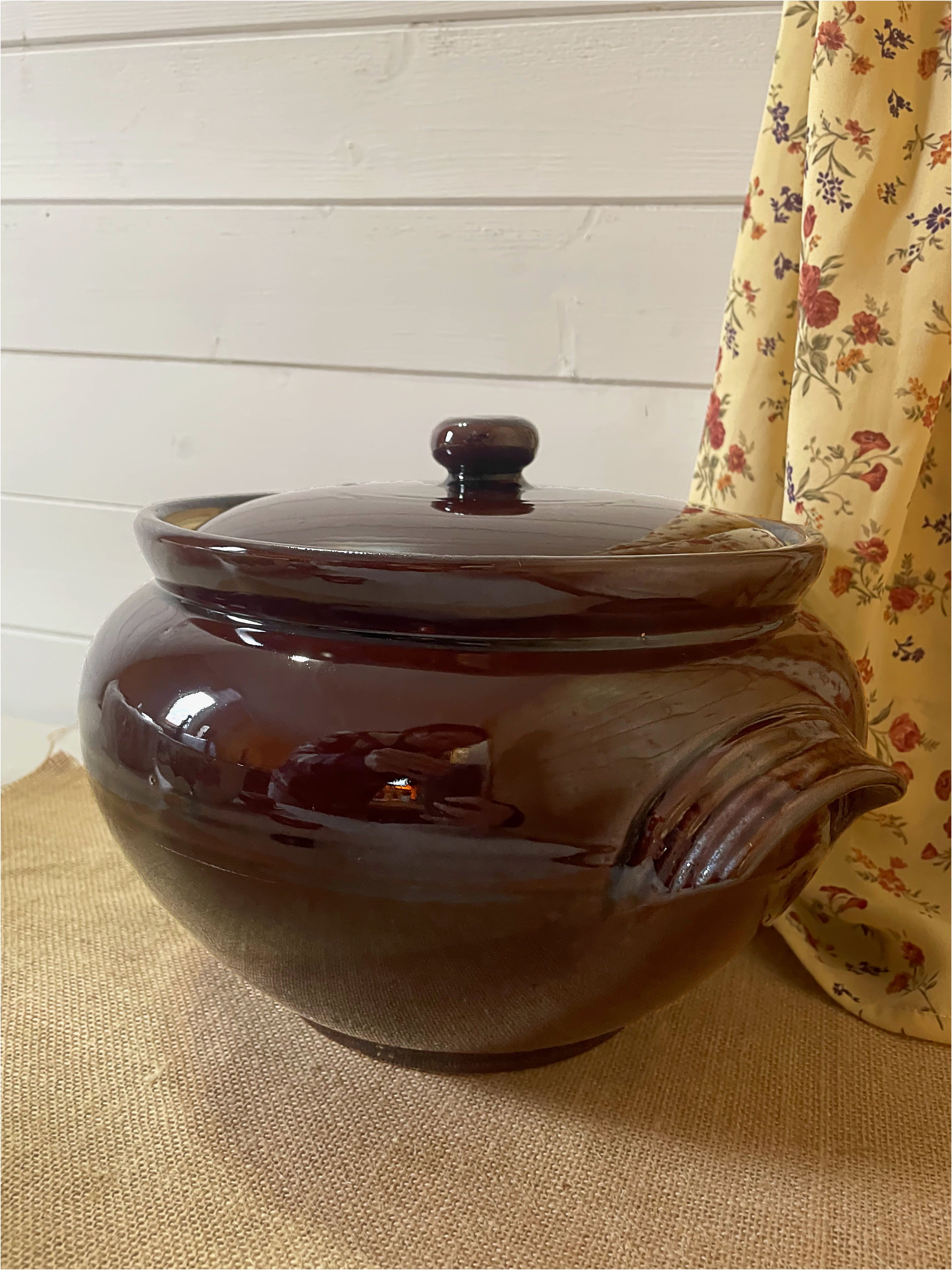 Large Round Stew Pot Dark Brown Handles Moira Home Kitchen Kitchenware Cookware - Picture 8 of 12
