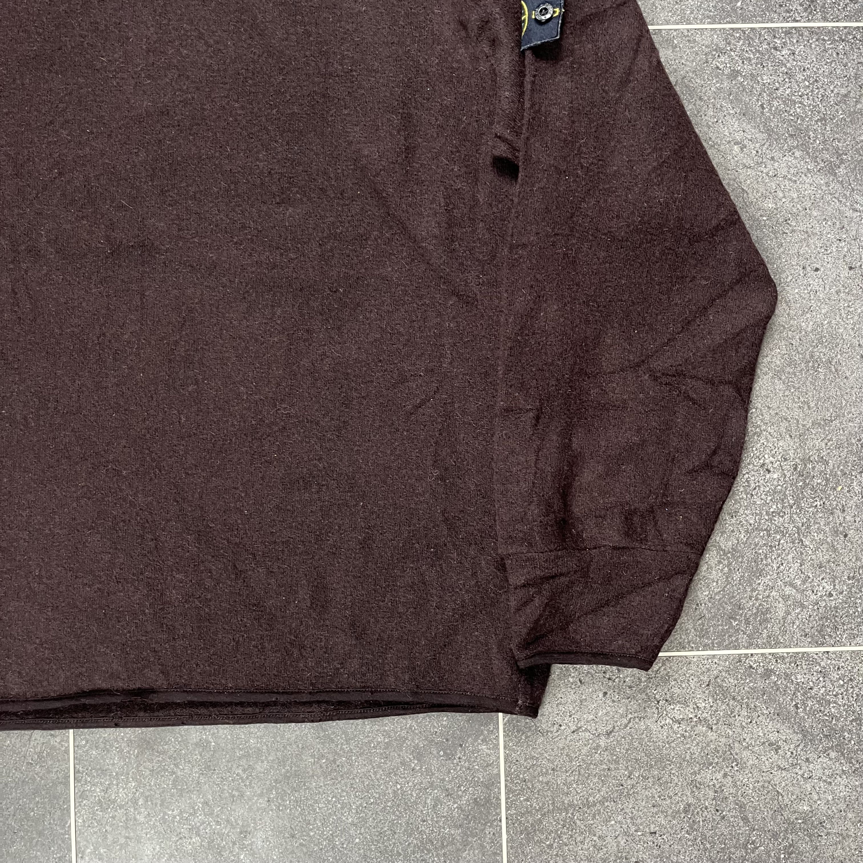 Stone Island Mock Neck Strickpullover Sweatshirt Pullover braun y2k AW 2002 - XL - Bild 4 von 11